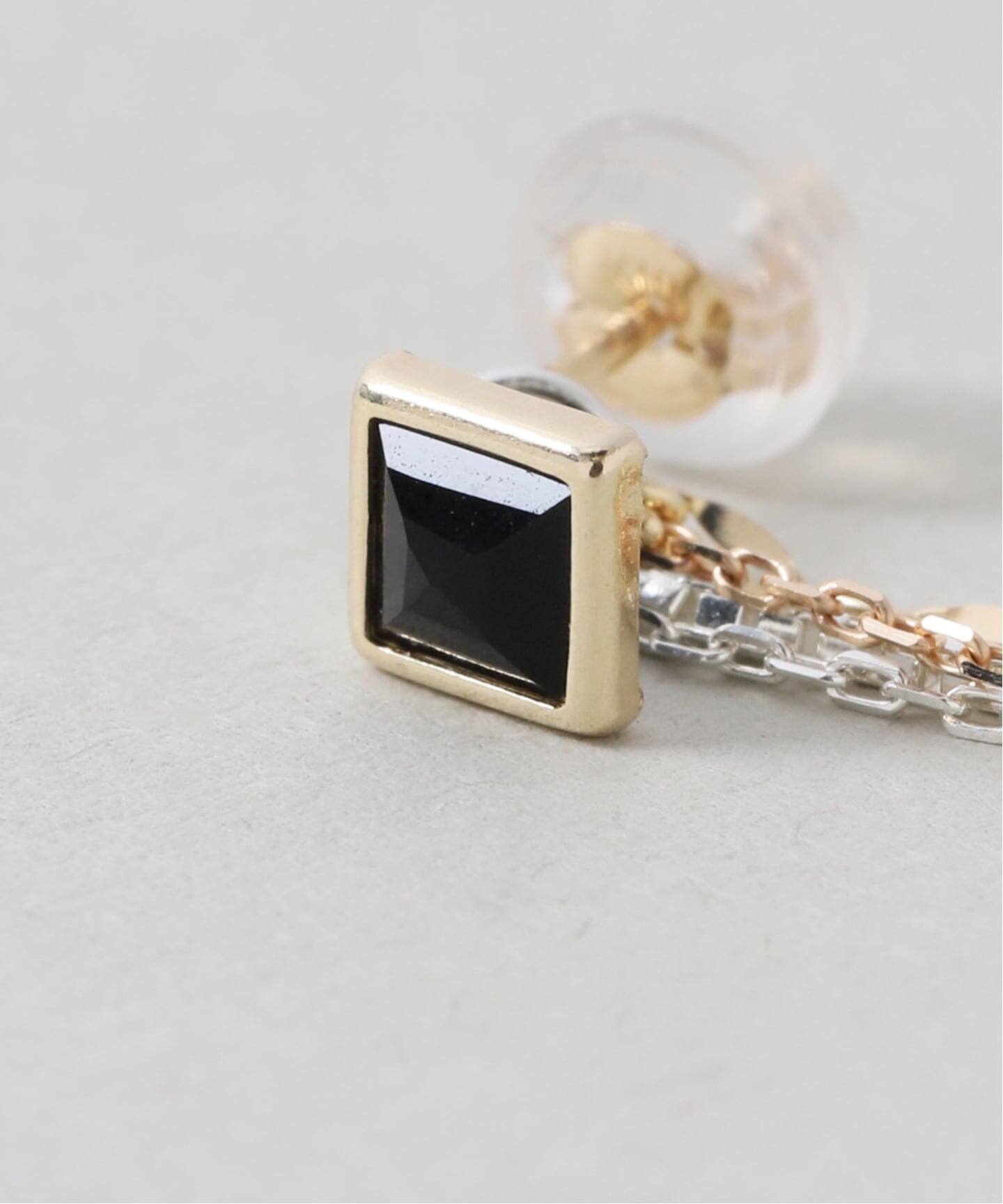 WEB限定》バイカラー2WAYフリンジピアス K10（両耳）（ピアス（両耳用