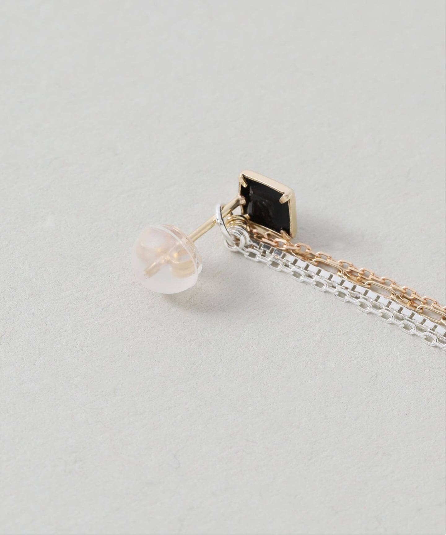 WEB限定》バイカラー2WAYフリンジピアス K10（両耳）（ピアス（両耳用