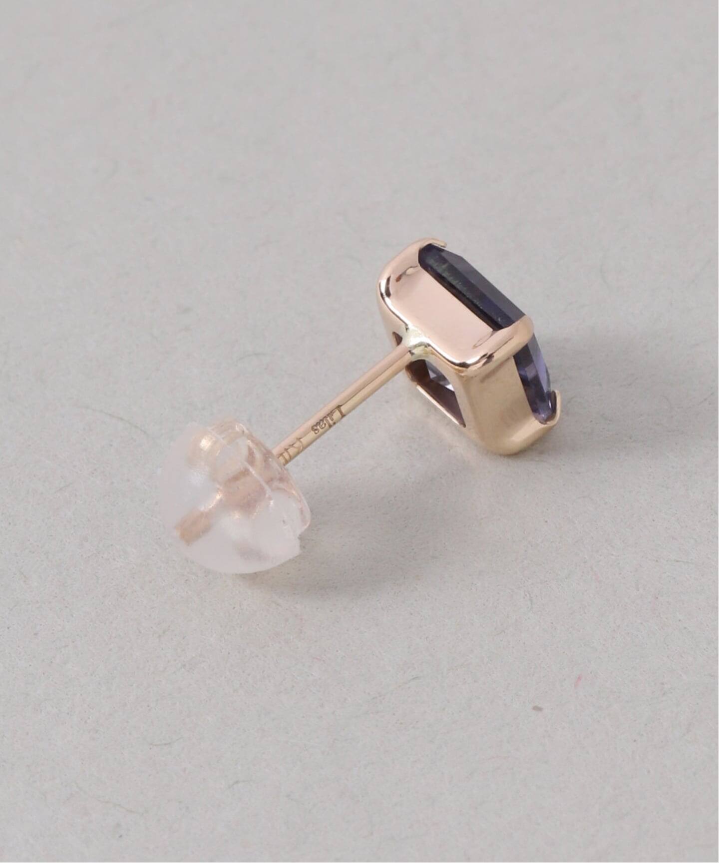 アイオライトスタッドピアス K10（両耳）（ピアス（両耳用））｜Lilas