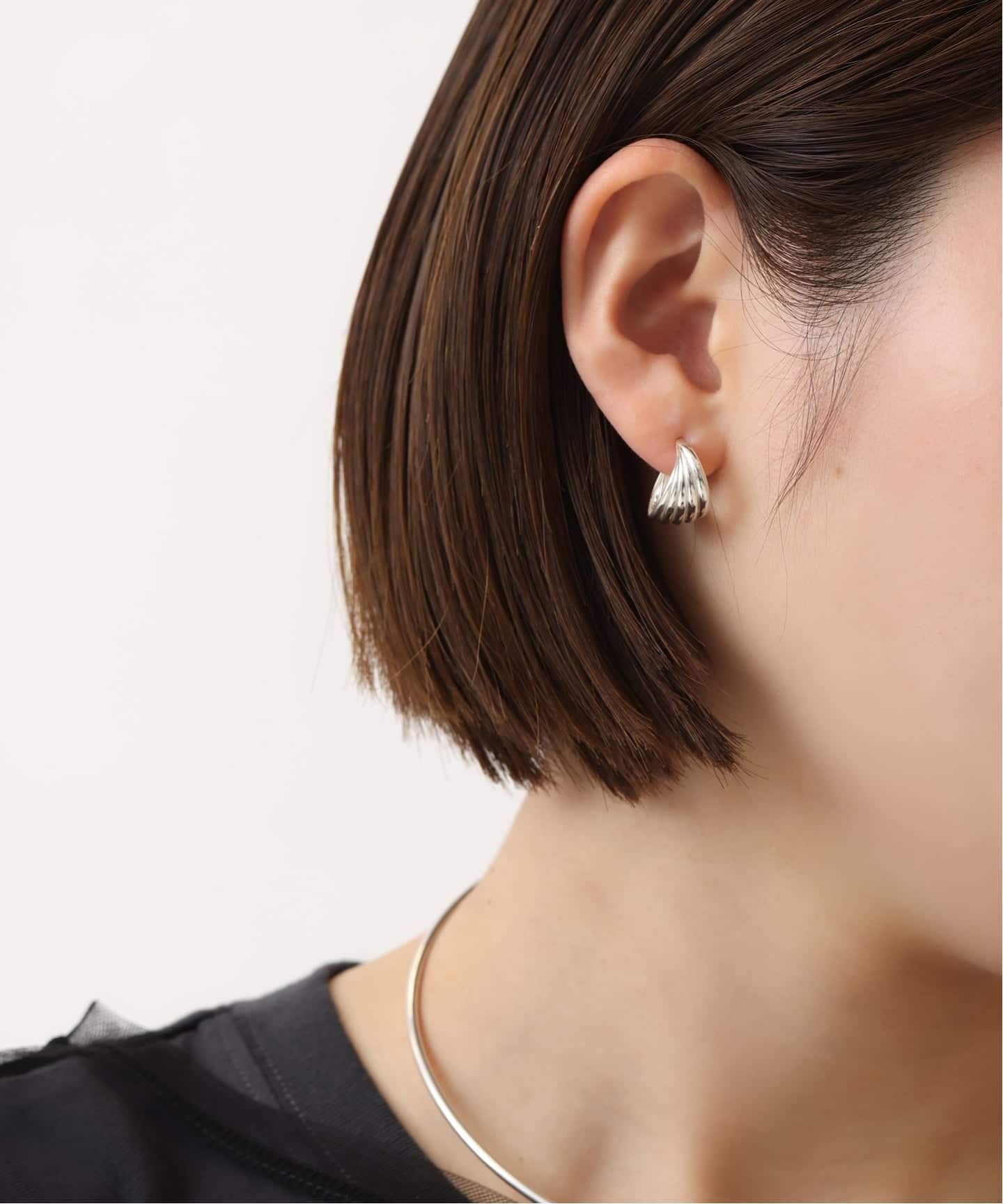 SAMH by LILAS】5ラインカーブフープピアス SV（両耳）（ピアス（両耳
