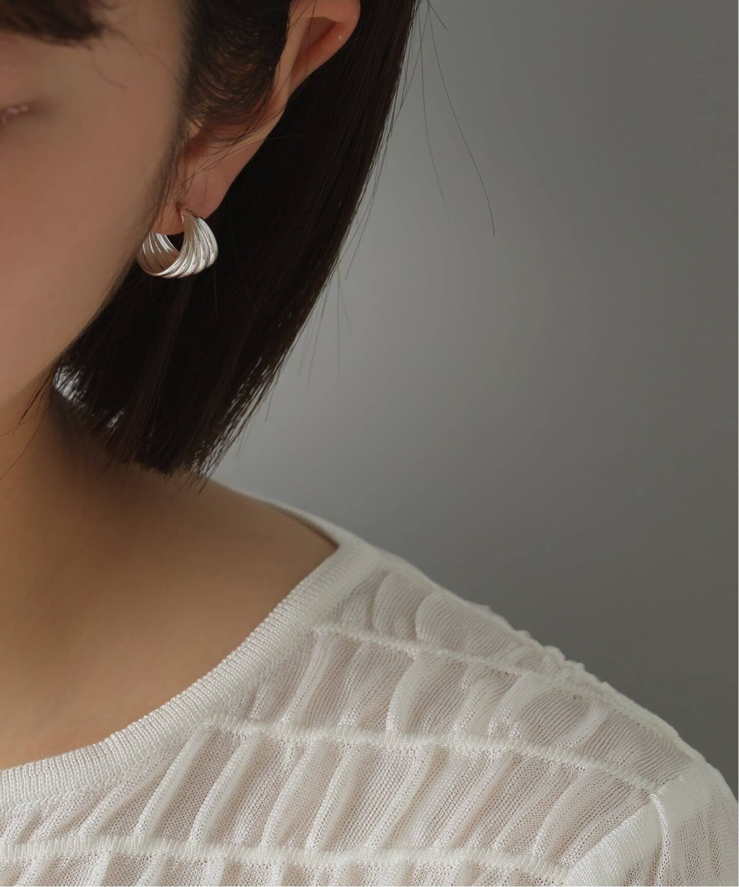 SAMH by LILAS】5ラインカーブフープピアス SV（両耳）（ピアス（両耳