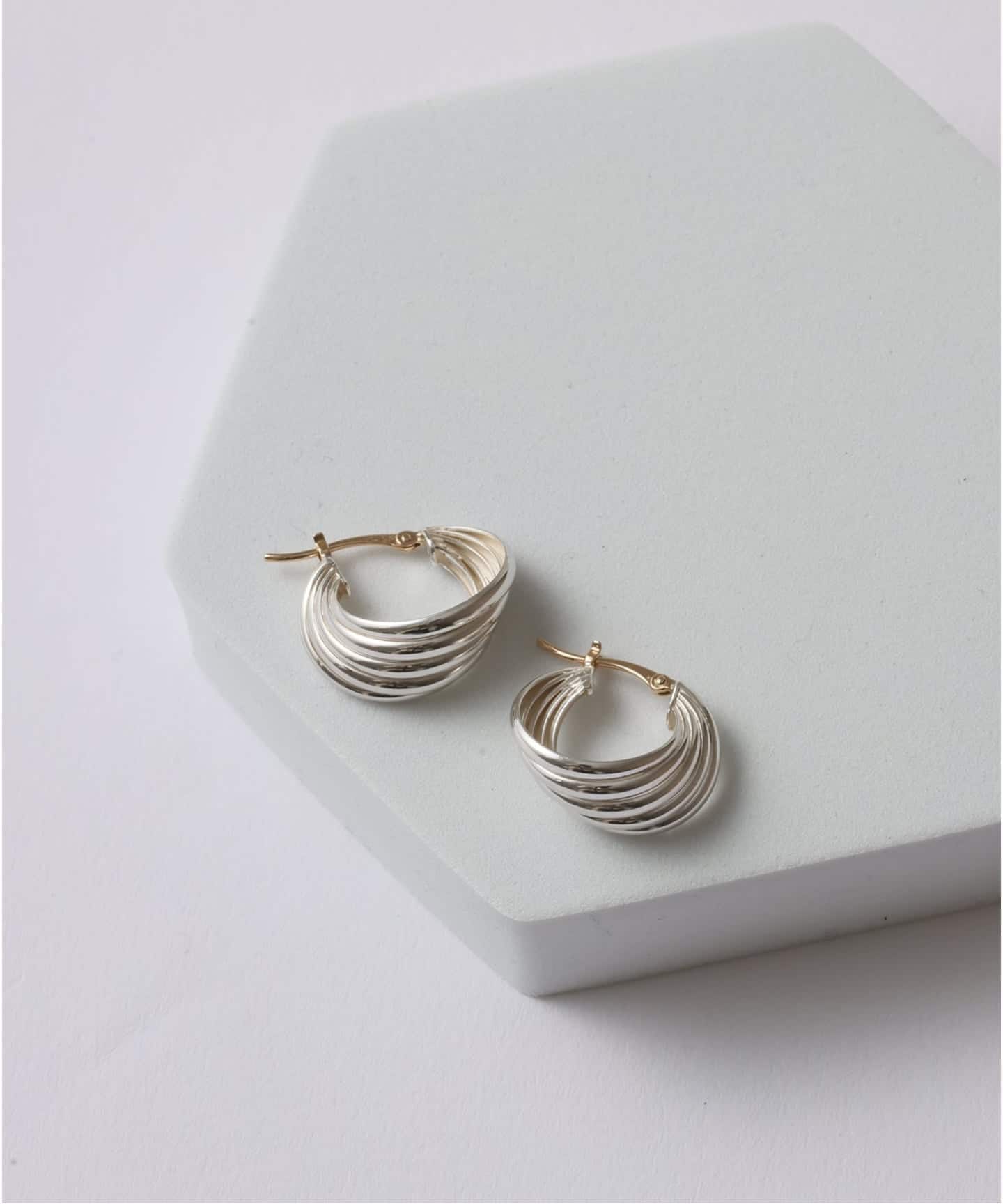 SAMH by LILAS】5ラインカーブフープピアス SV（両耳）（ピアス（両耳
