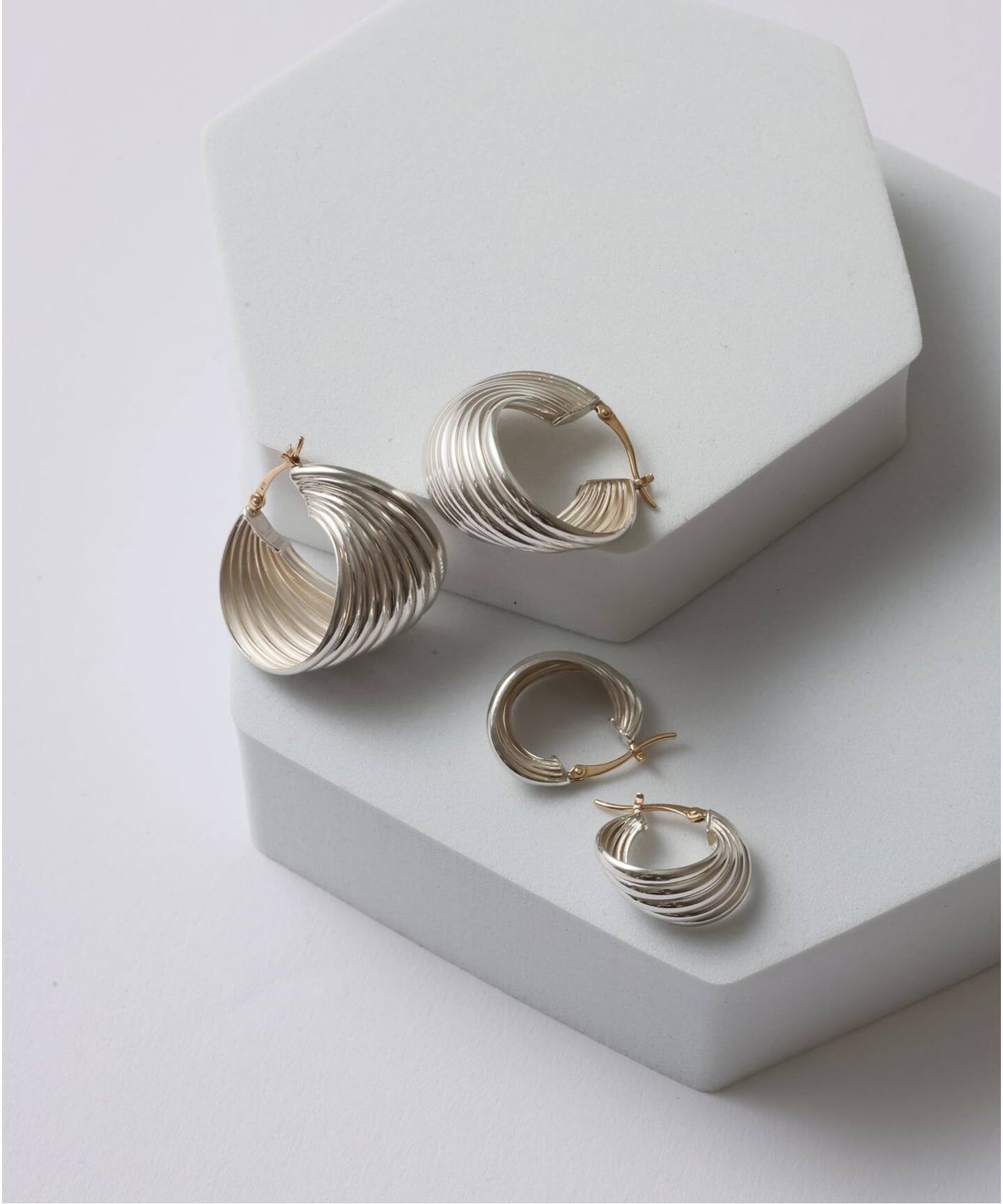 SAMH by LILAS】5ラインカーブフープピアス SV（両耳）（ピアス（両耳