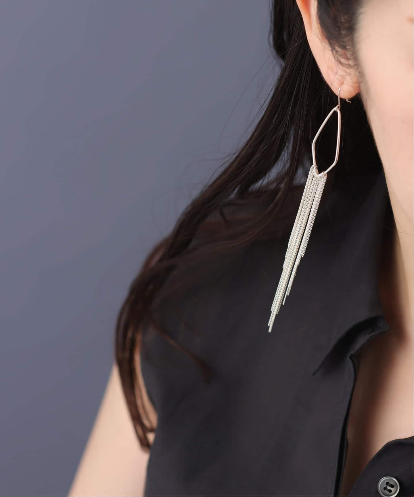 SAMH by LILAS】 キヘイチェーンフリンジピアス SV（両耳）（ピアス
