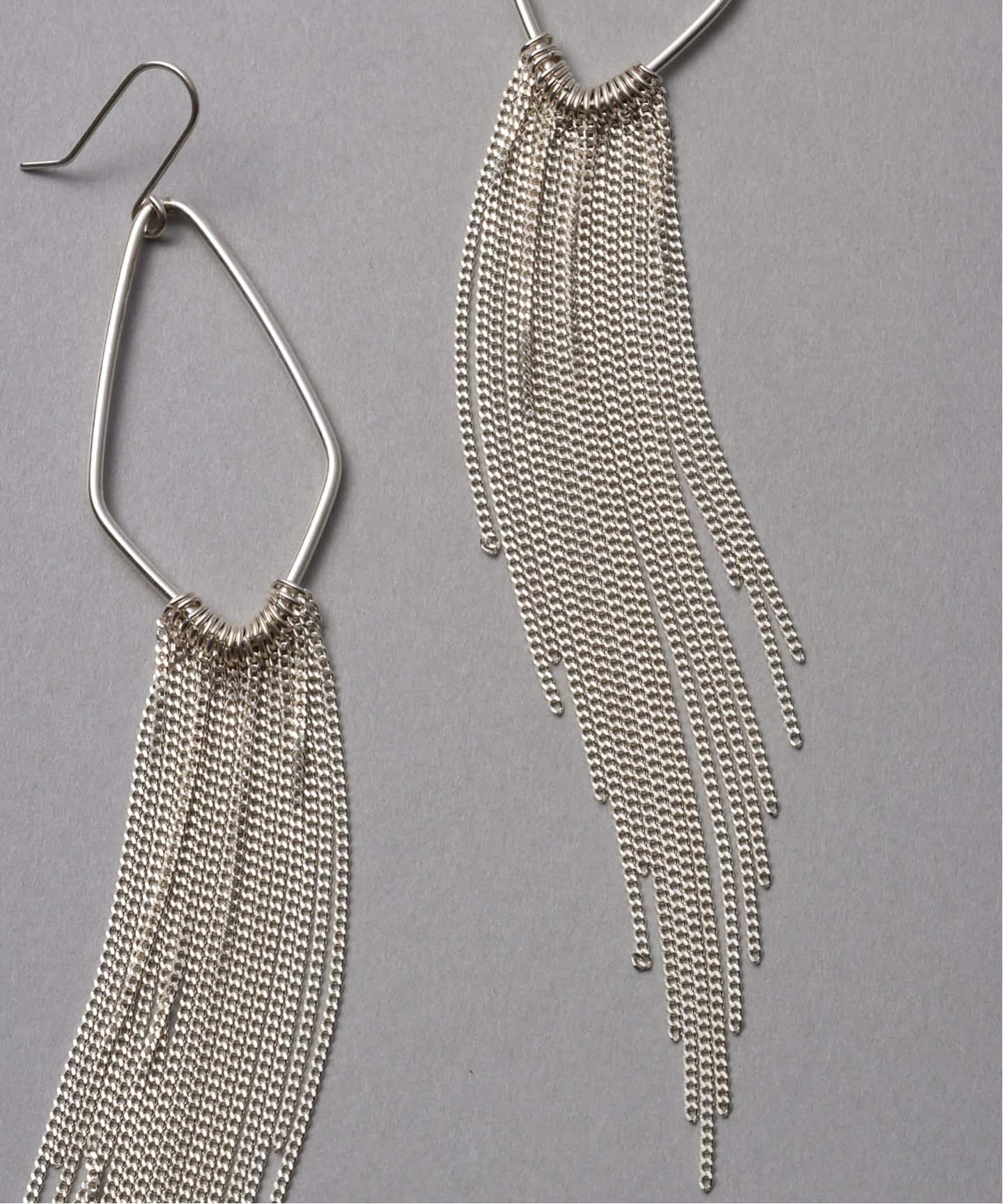 SAMH by LILAS】 キヘイチェーンフリンジピアス SV（両耳）（ピアス