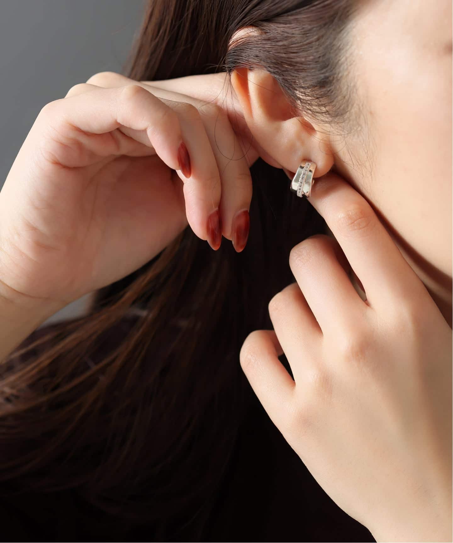 SAMH by LILAS】ホワイトトパーズラインピアス SV（両耳）（ピアス（両