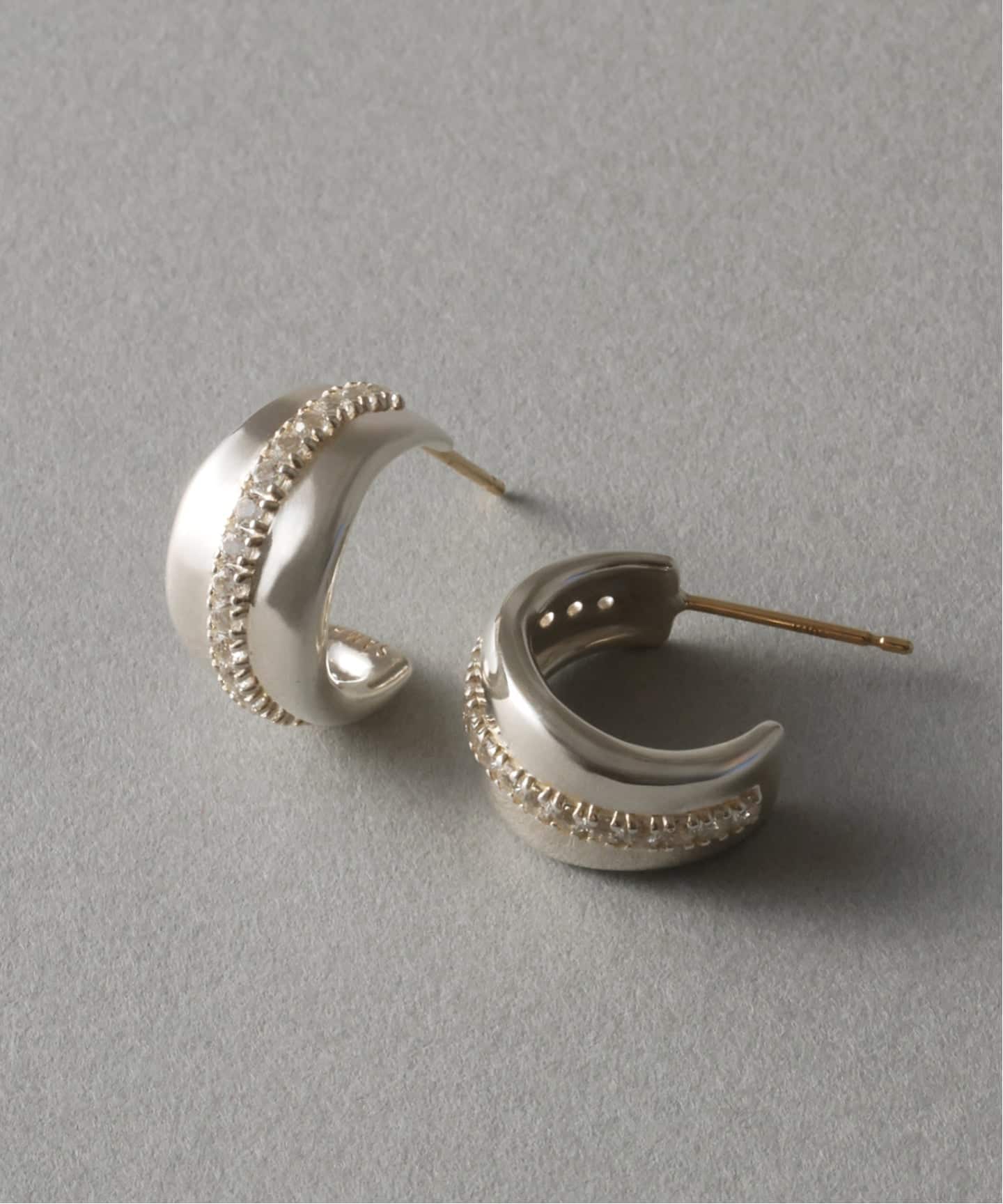SAMH by LILAS】ホワイトトパーズラインピアス SV（両耳）（ピアス（両