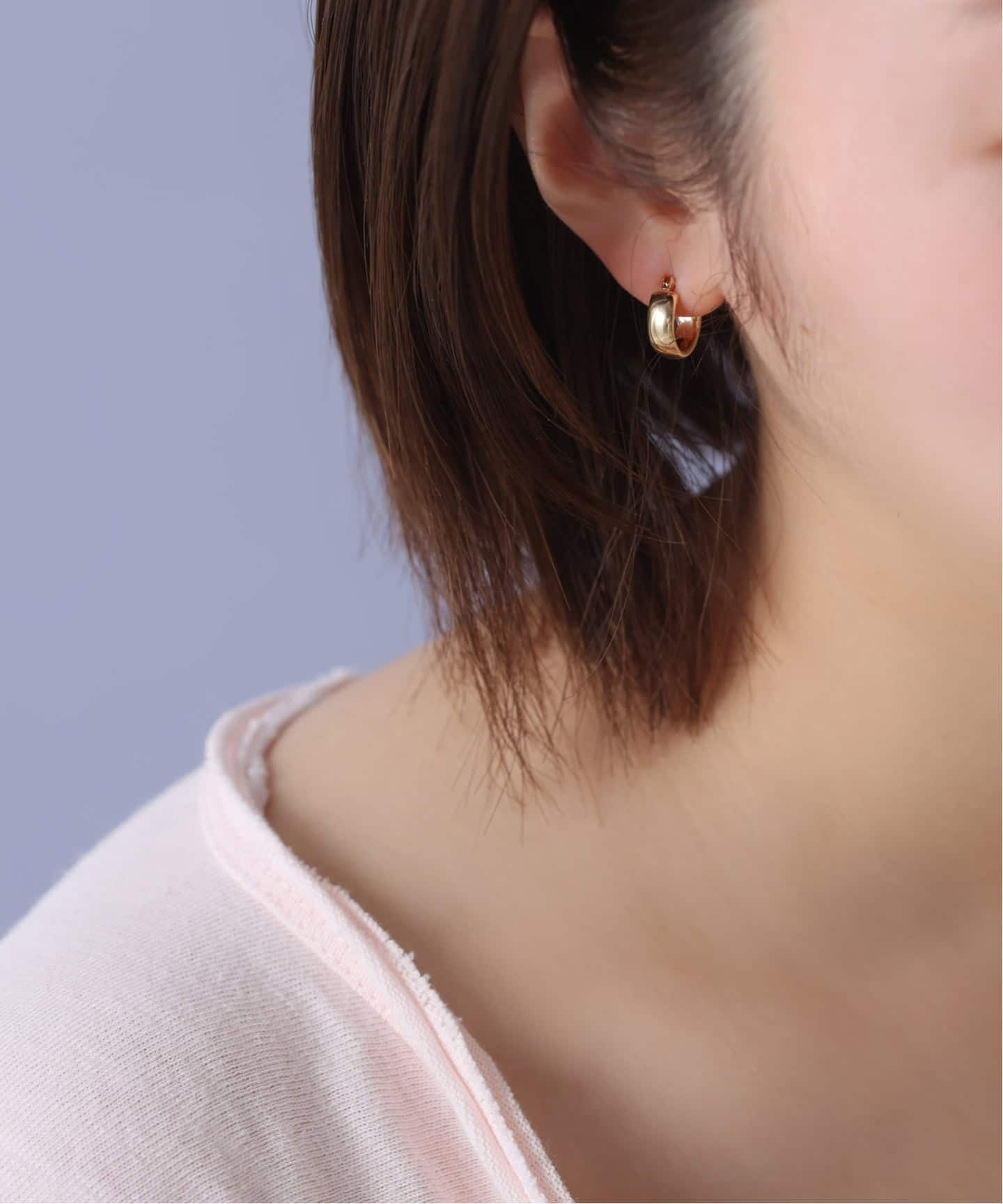 WEB限定》【SAMH by LILAS】フラットフープピアスK18GP（両耳