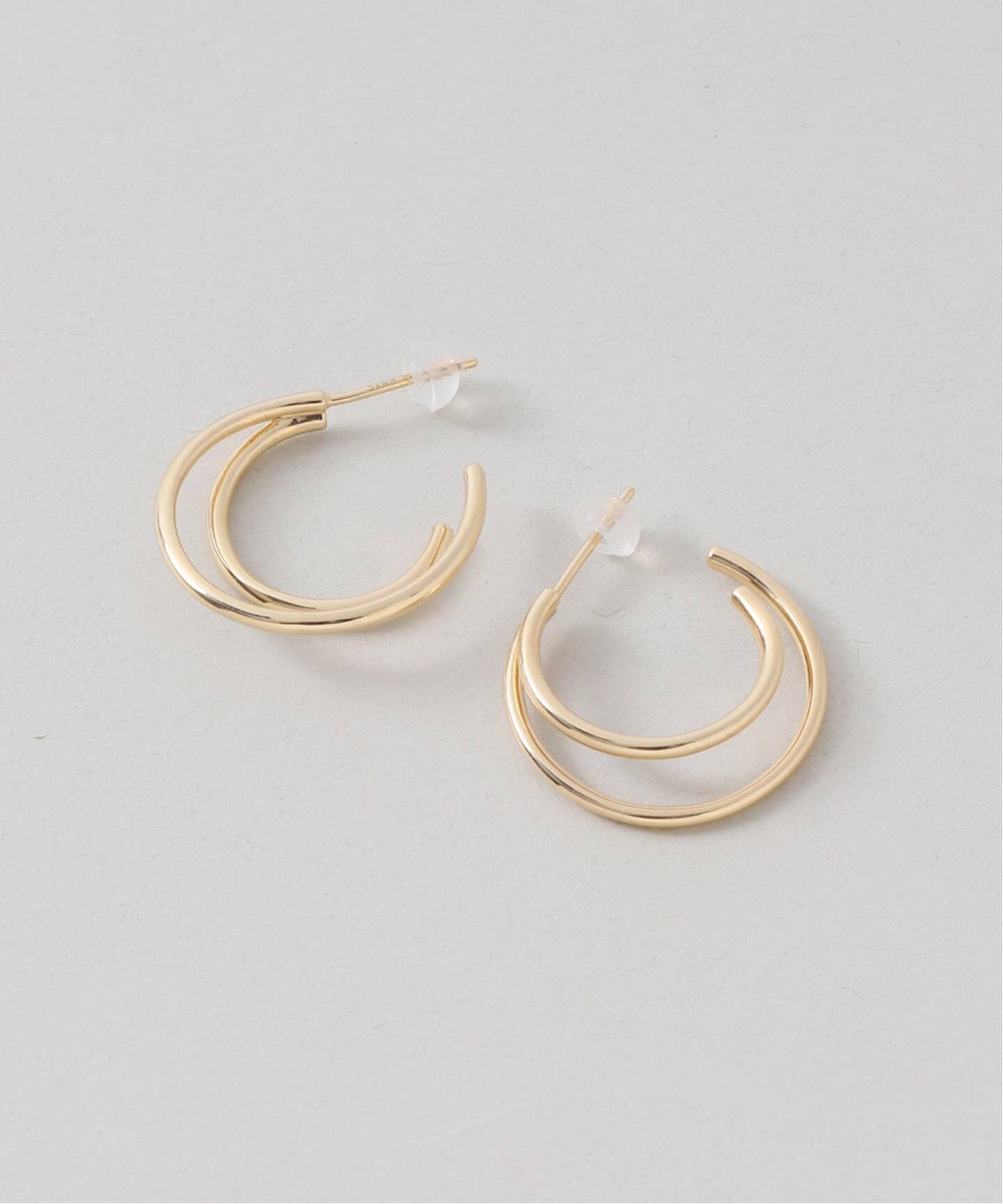 WEB限定》【SAMH by LILAS】ダブルフープピアスK18GP（両耳）（ピアス