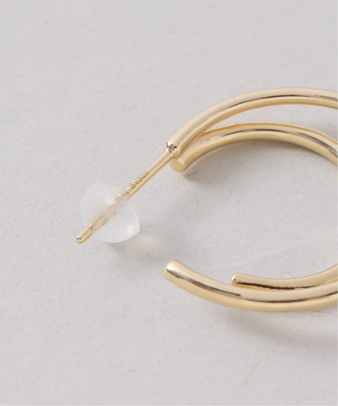 WEB限定》【SAMH by LILAS】ダブルフープピアスK18GP（両耳）（ピアス
