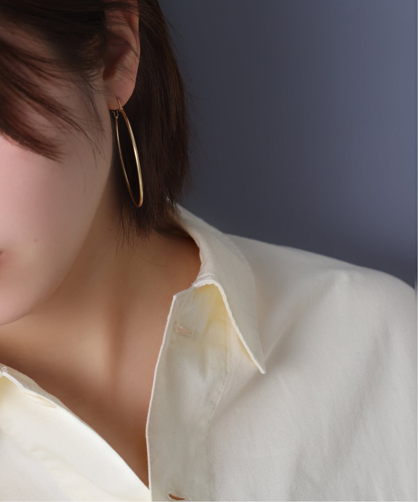 WEB限定》【SAMH by LILAS】フープピアス50mmK18GP（両耳）（ピアス