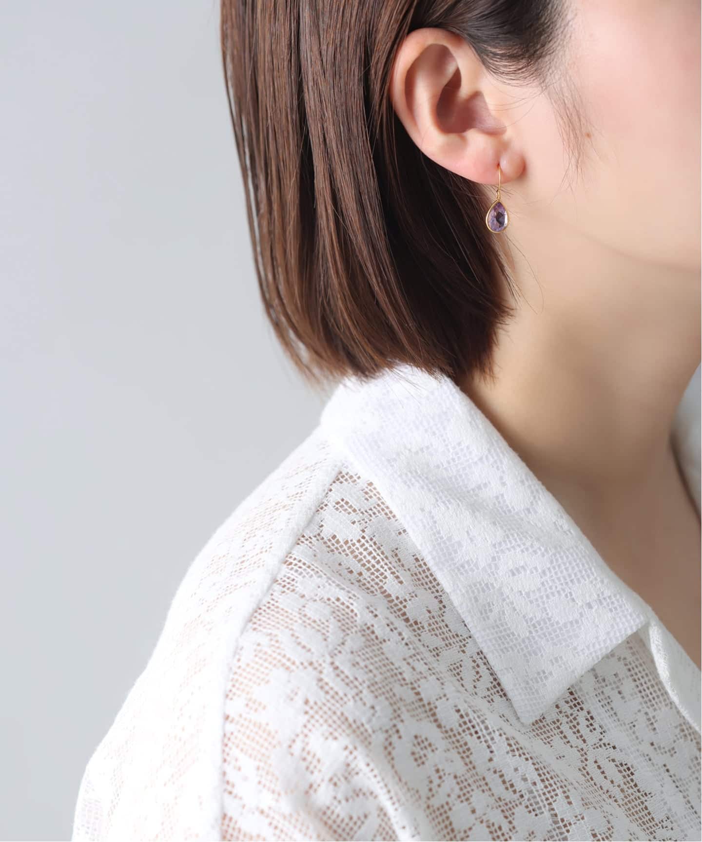 WEB限定》【SAMH by LILAS】ピンクアメジストピアス SVK18GP（両耳