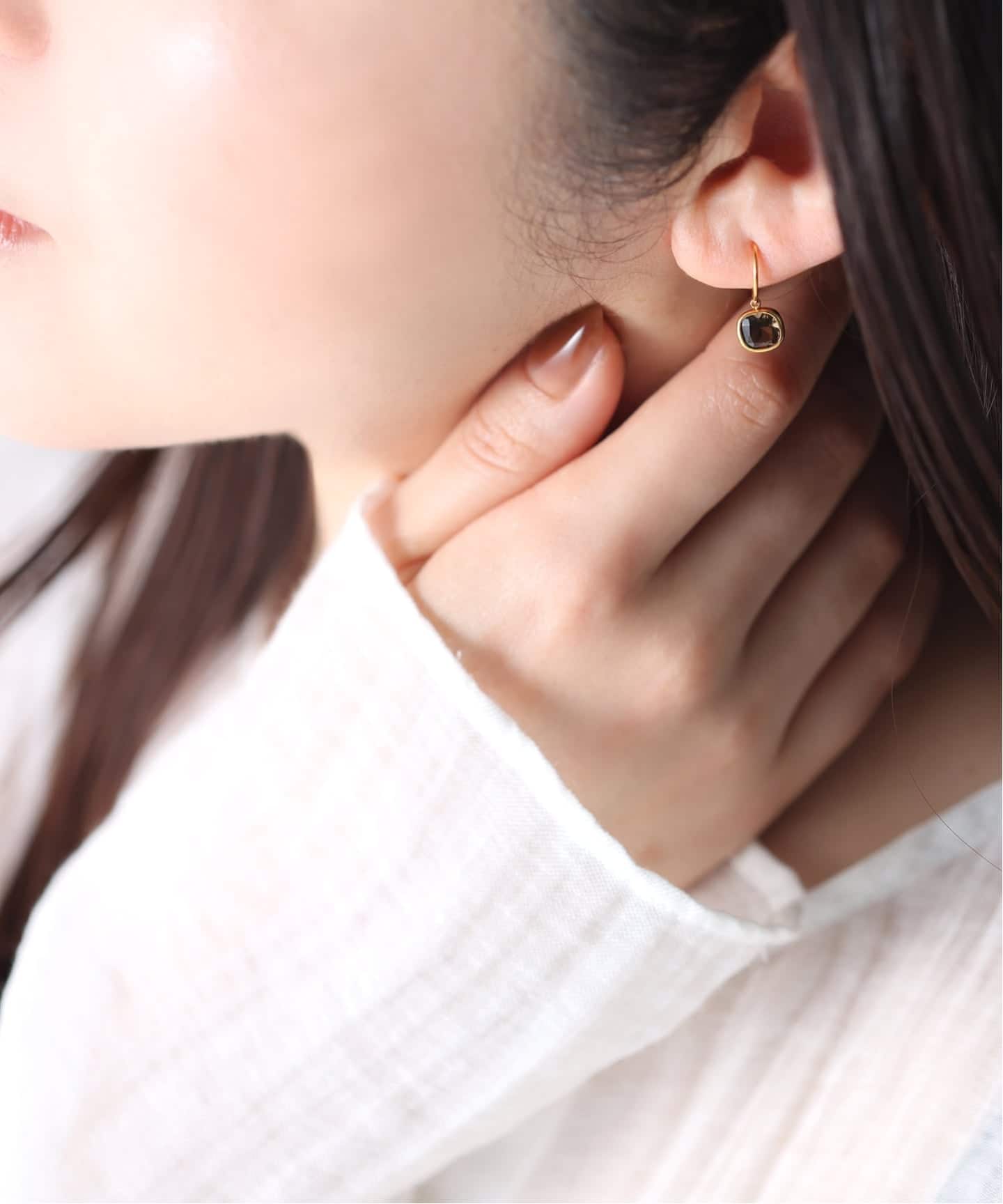 WEB限定》【SAMH by LILAS】スモーキークォーツピアス SVK18GP（両耳
