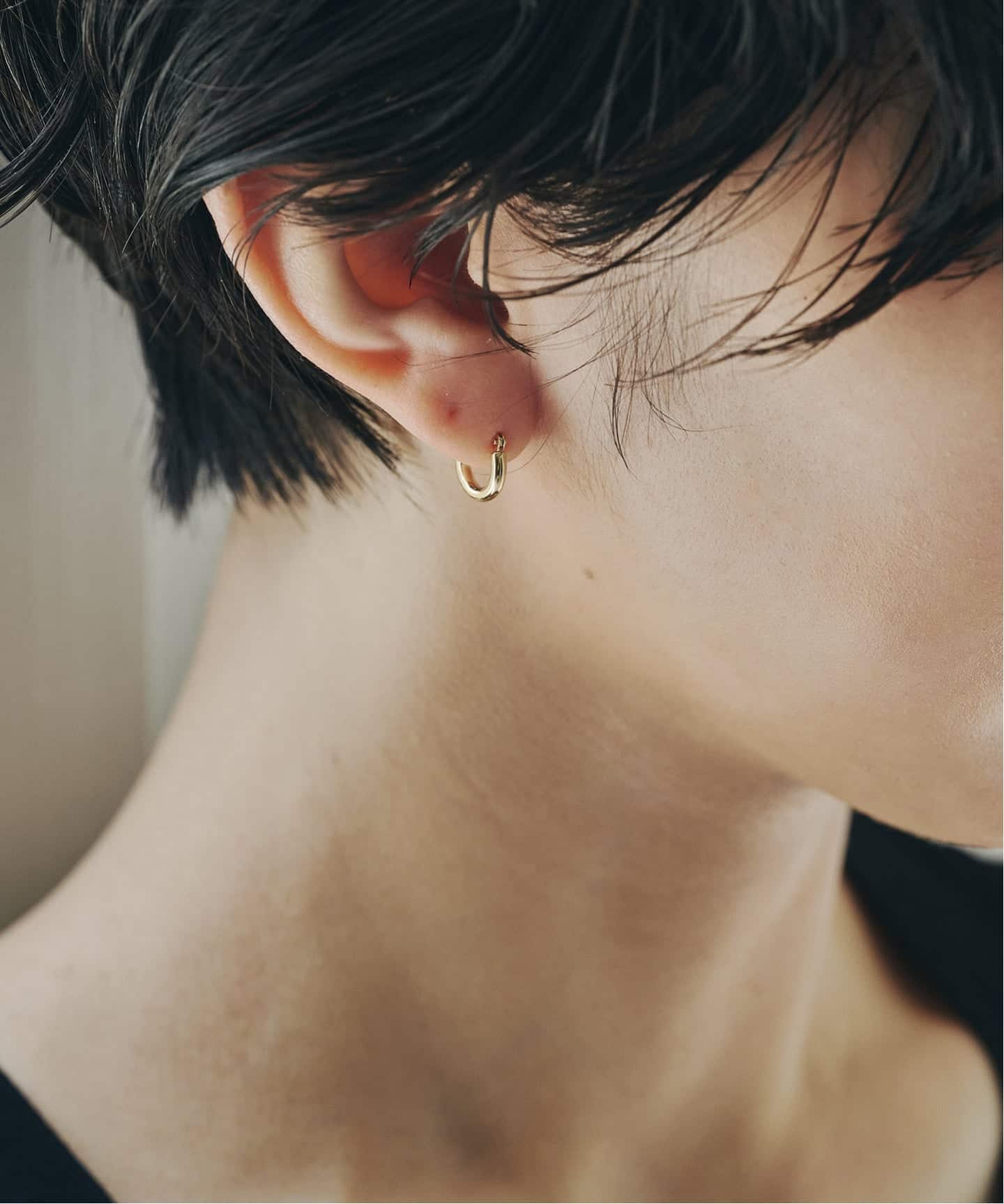 18K 0.2pipe/1.0cm hoop pierce(両耳)（ピアス（両耳用
