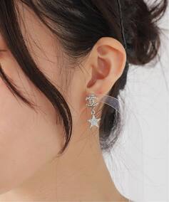 CHANEL/シャネル】CC pierce rs star&moon(両耳)（ピアス（両耳用 
