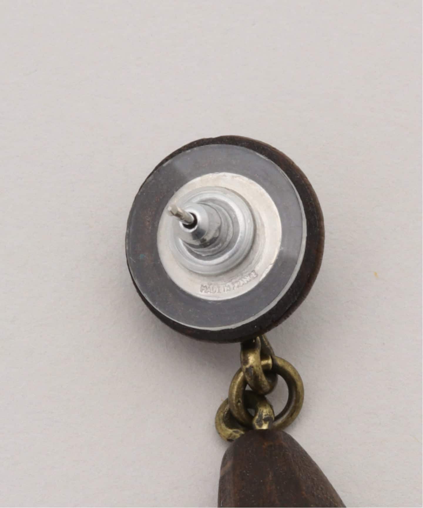 VINTAGE CHANEL/シャネル】CC pierce wood(両耳)（ピアス（両耳用