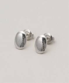 VINTAGE CHANEL/シャネル】pierce logo oval (両耳)（ピアス（両耳用 