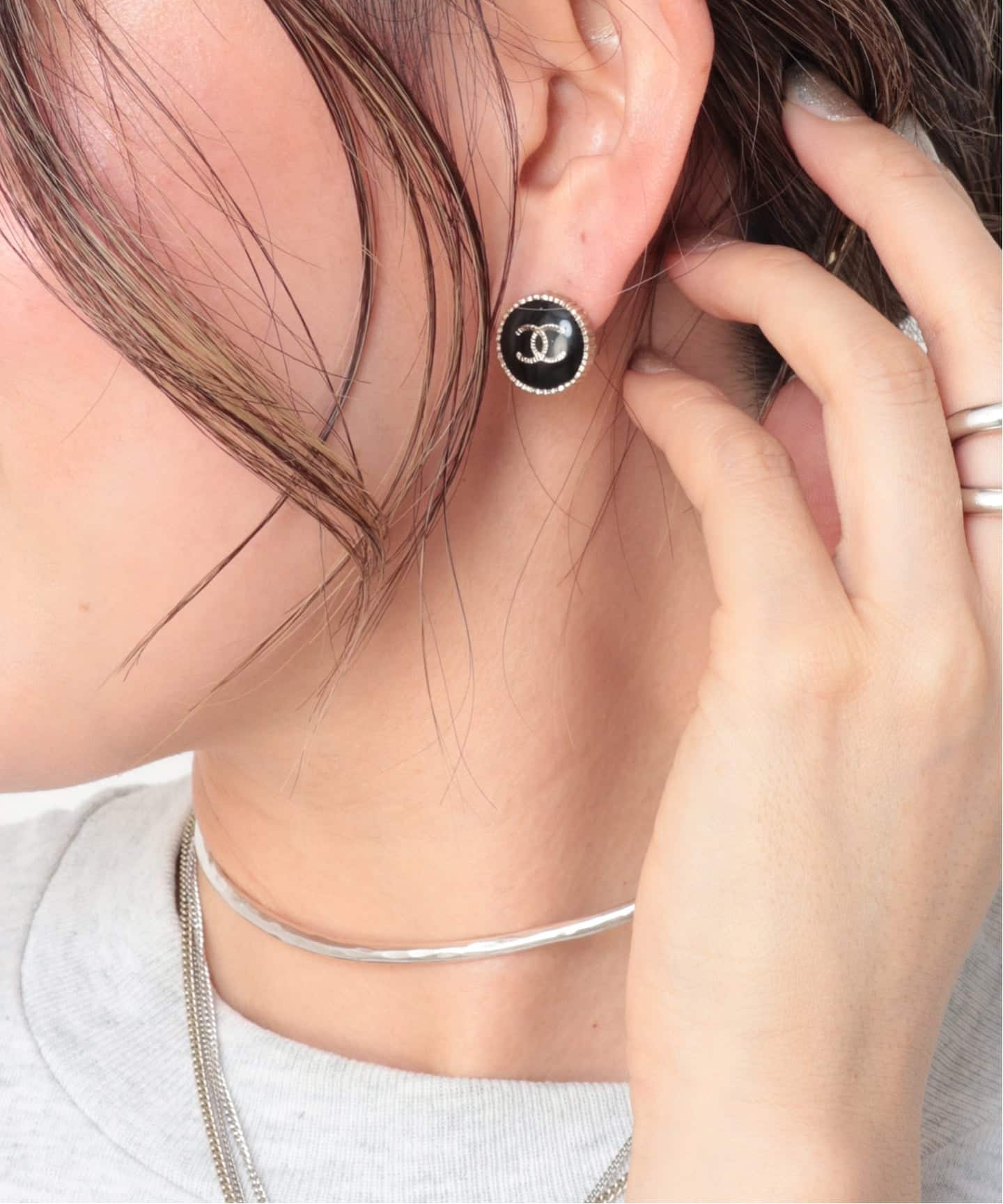 CHANEL/シャネル】CC pierce round (両耳)（ピアス（両耳用