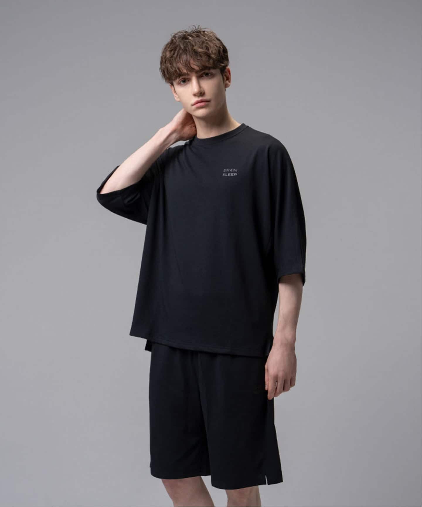 ブレインスリープリカバリー スウェット （Tシャツ＆ハーフパンツ）ブラック L WEB限定予約》【BRAIN SLEEP/ブレインスリープ】ウェア リカバリー