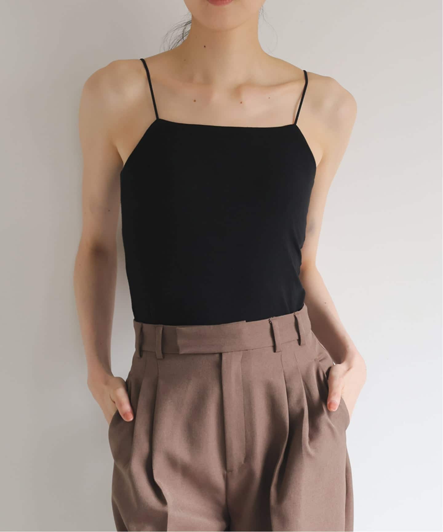 エミリーウィーク　オーガニックコットン混 ストレッチブラキャミソール 追加》オーガニックコットン混 ストレッチブラキャミソール（カップ