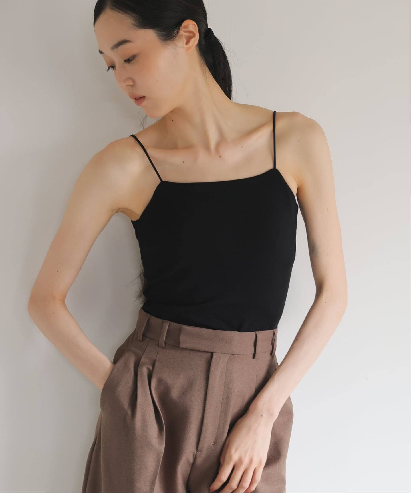 追加4》オーガニックコットン混 ストレッチブラキャミソール（カップ