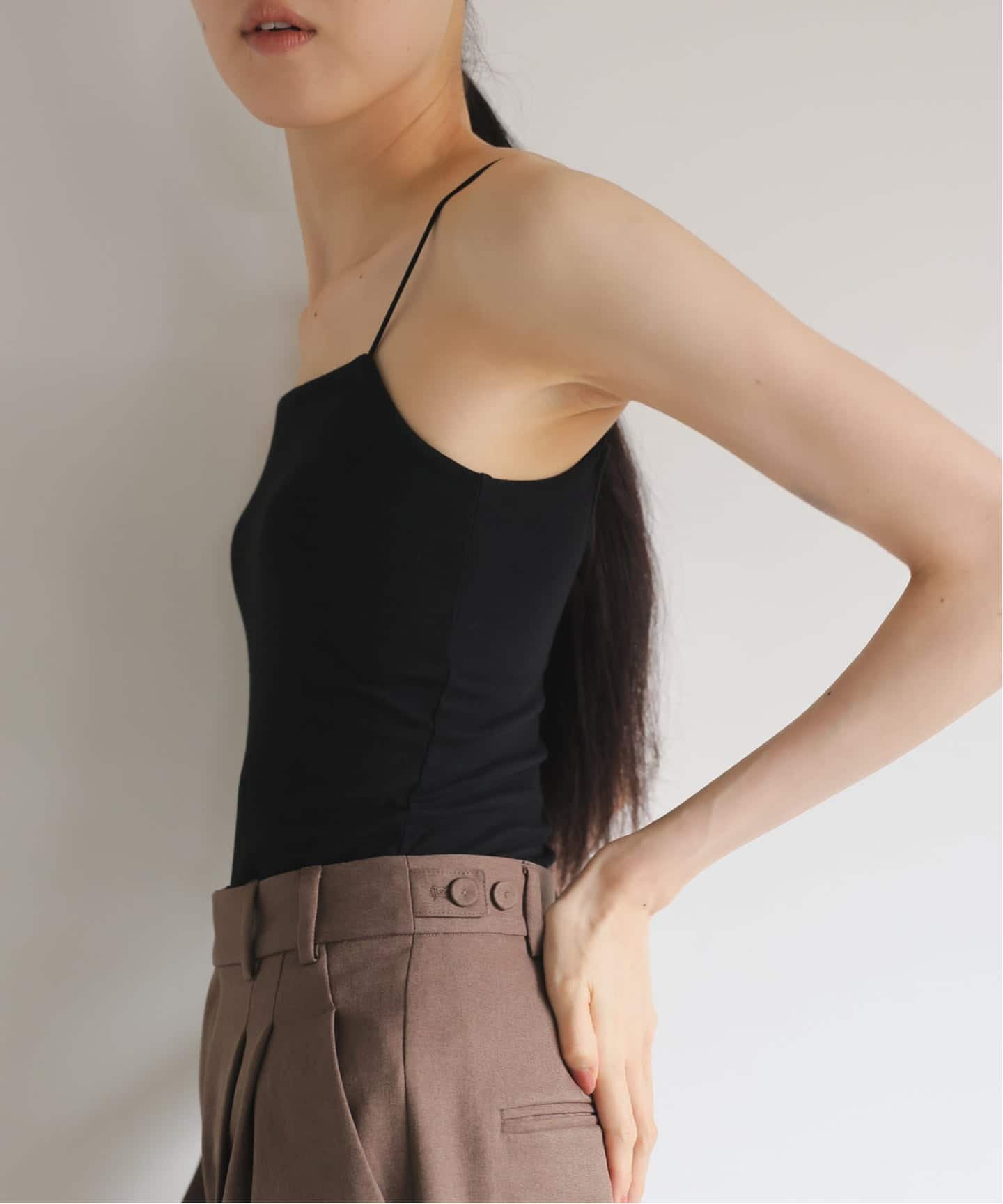 追加4》オーガニックコットン混 ストレッチブラキャミソール（カップ