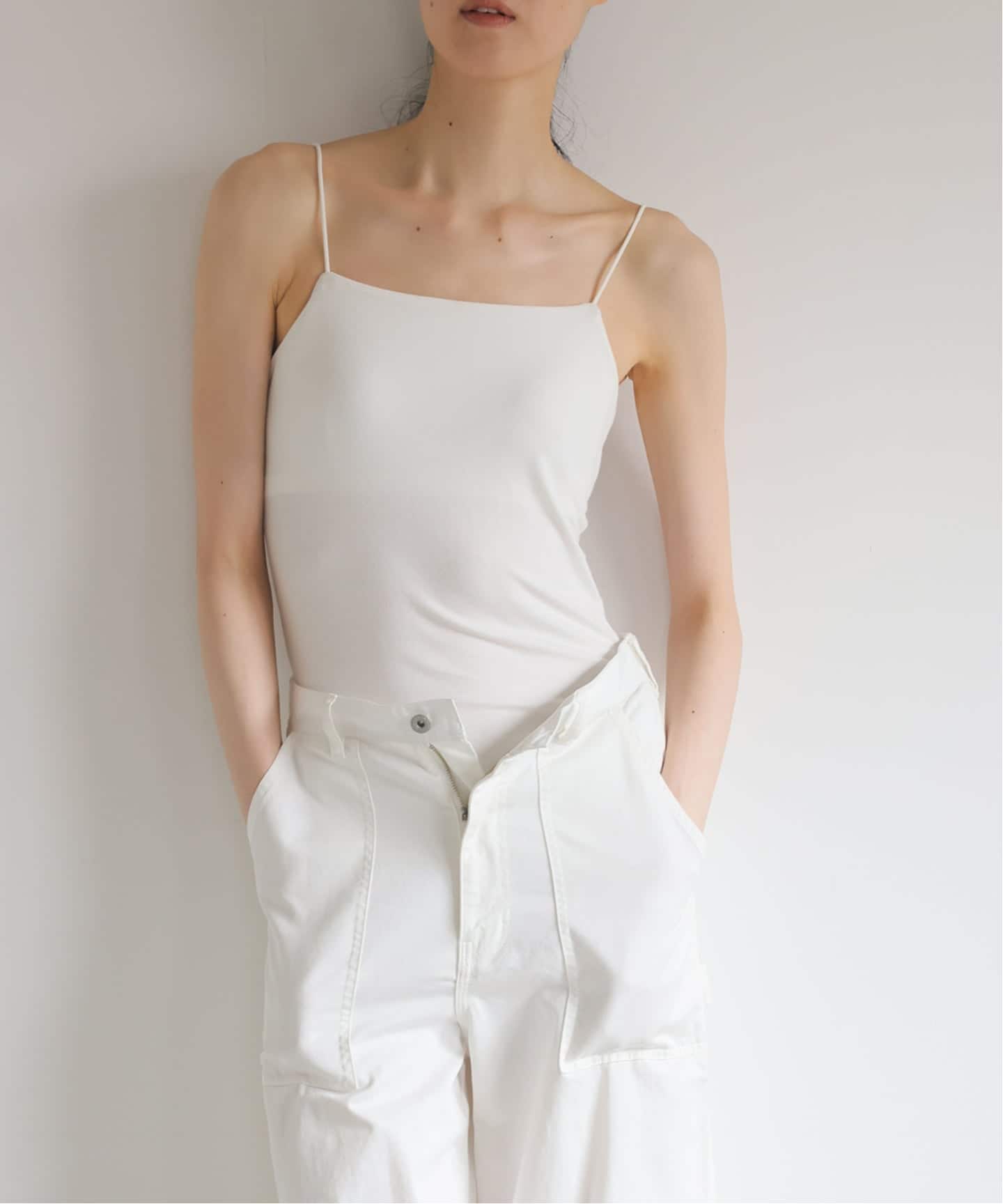 追加4》オーガニックコットン混 ストレッチブラキャミソール（カップ