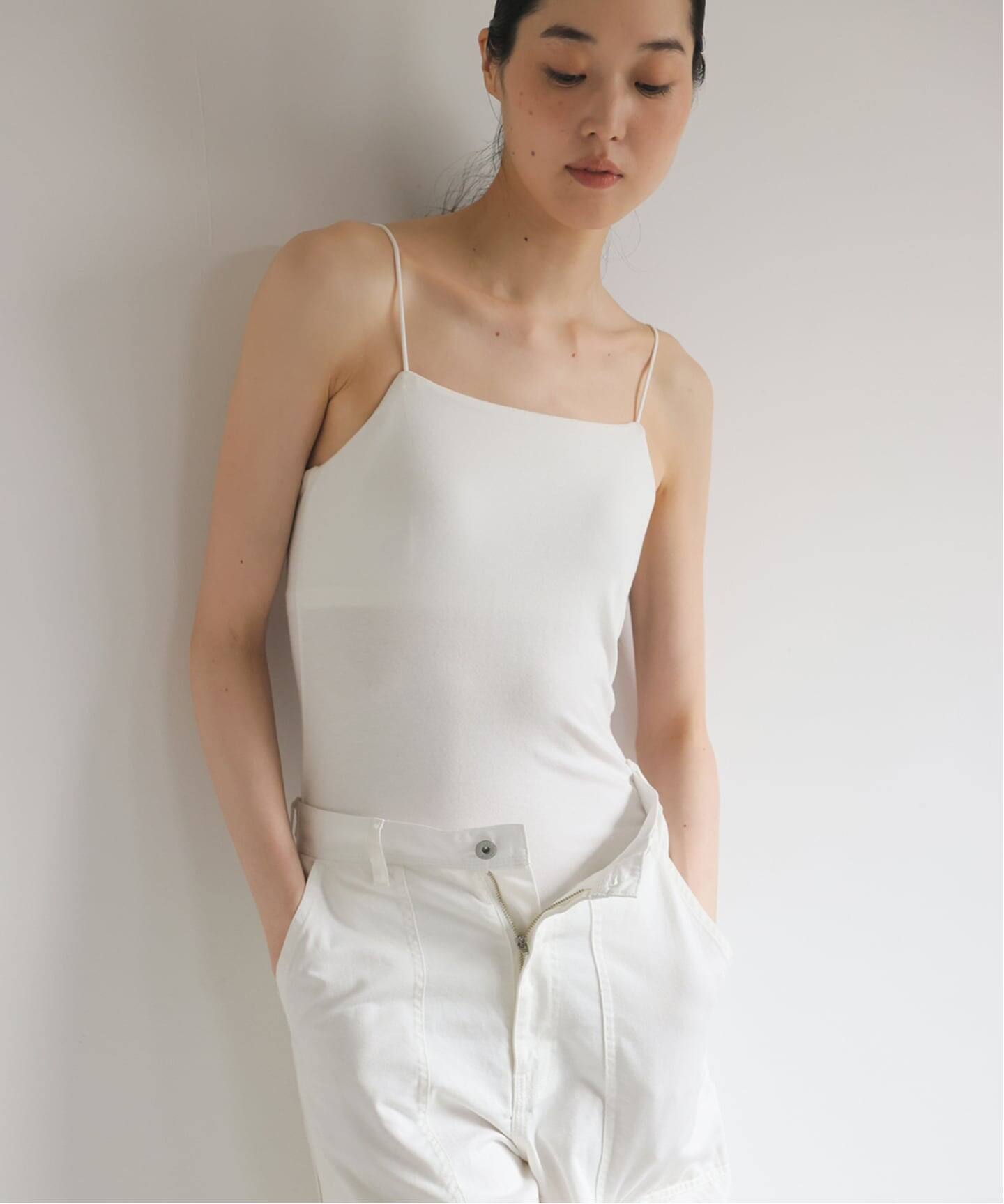 EMILY WEEK 新品 オーガニックコットン混ストレッチブラキャミソール 追加予約4》オーガニックコットン混 ストレッチブラキャミソール