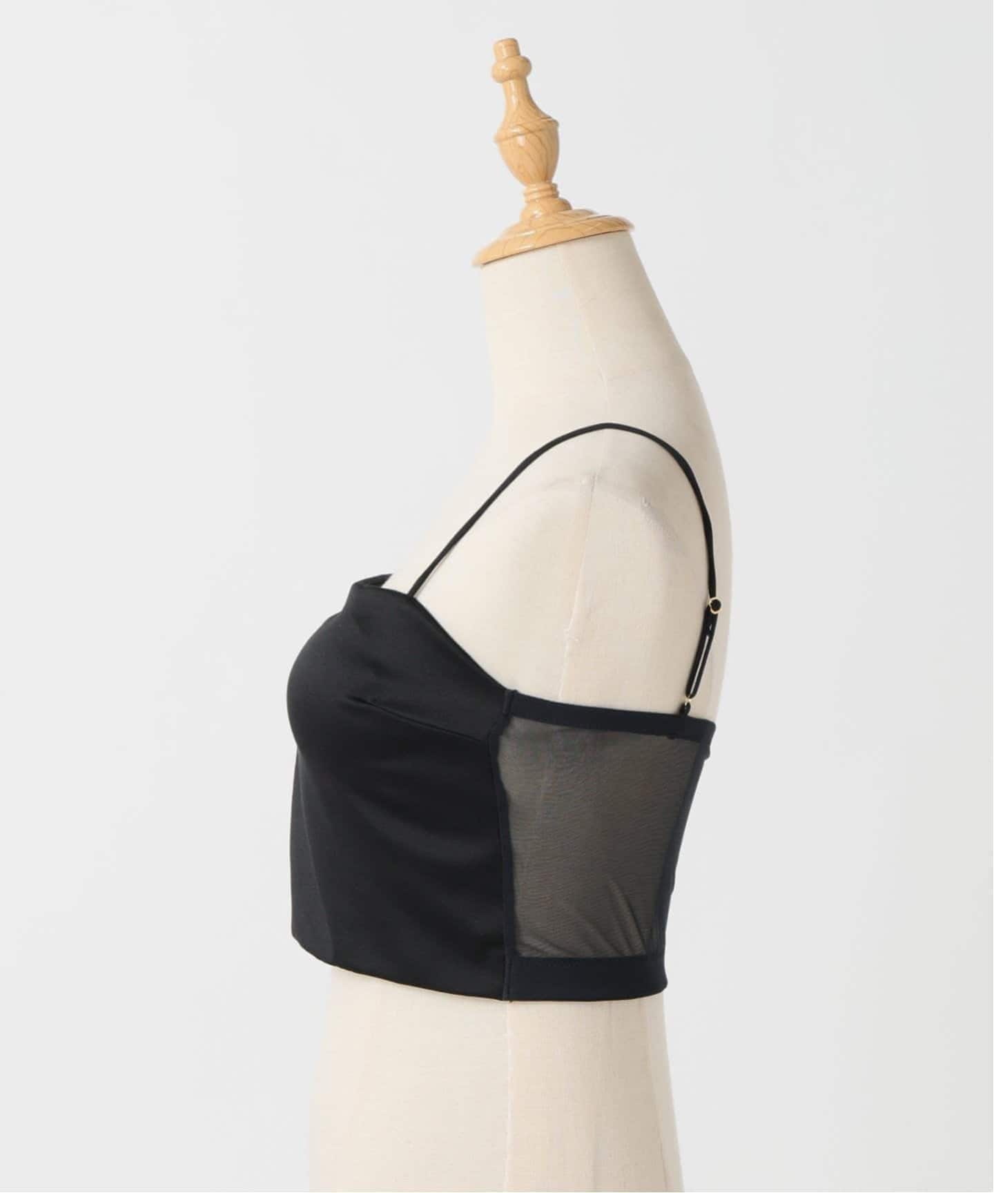 追加予約》【ESSENTIAL】サテン クロップドバンドゥブラ（カップ付き