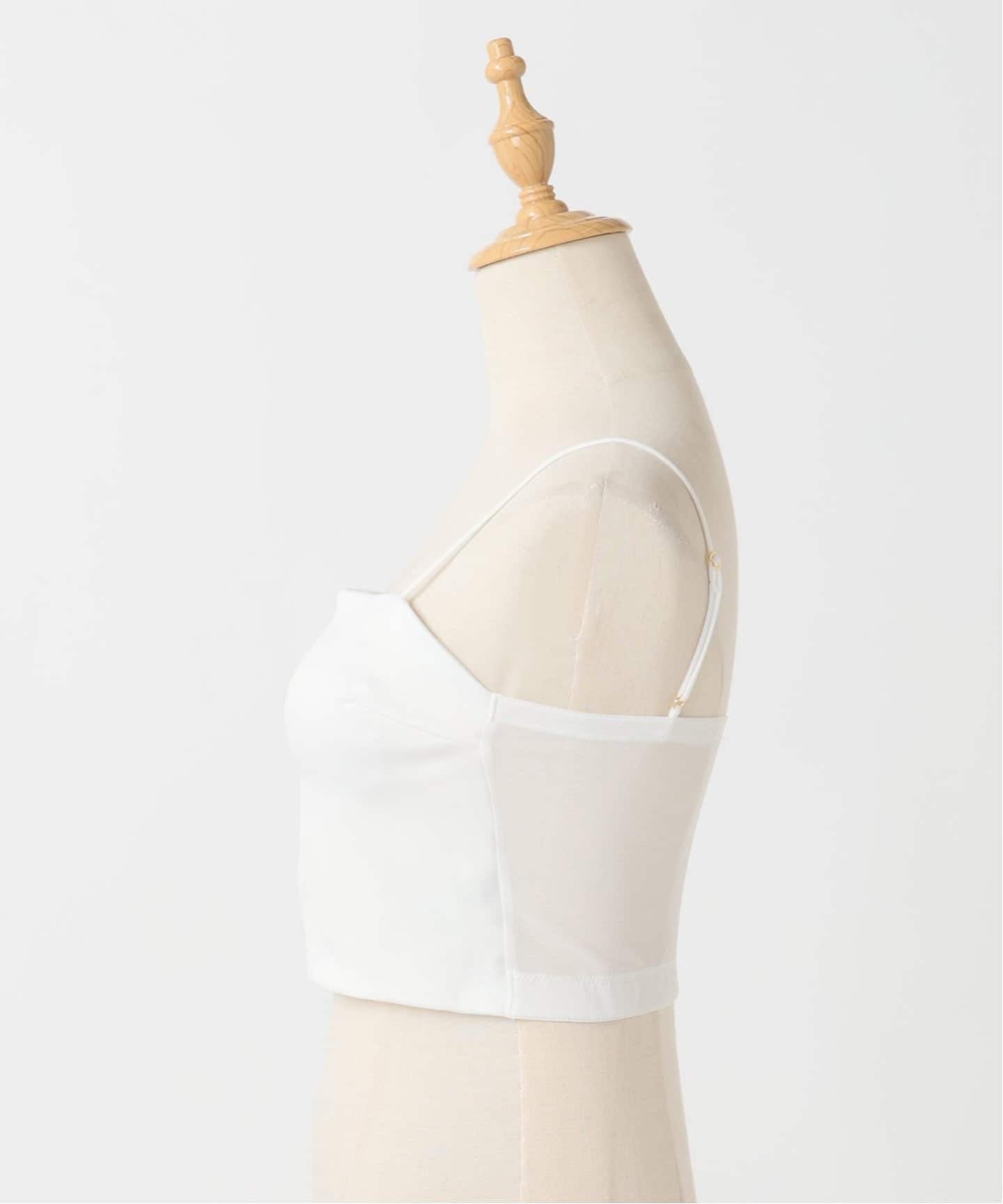 追加予約》【ESSENTIAL】サテン クロップドバンドゥブラ（カップ付き