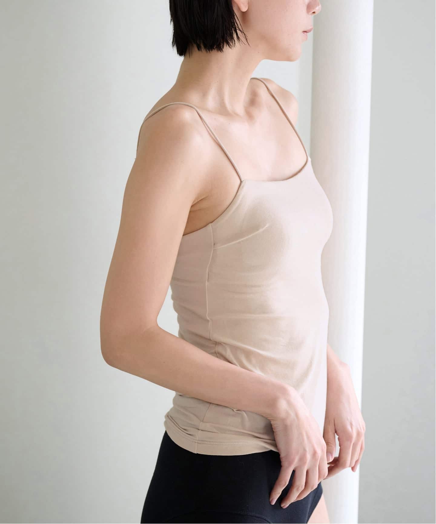 追加》【ACTIVE】Bamboo ストレッチキャミソール（ベージュ）（カップ