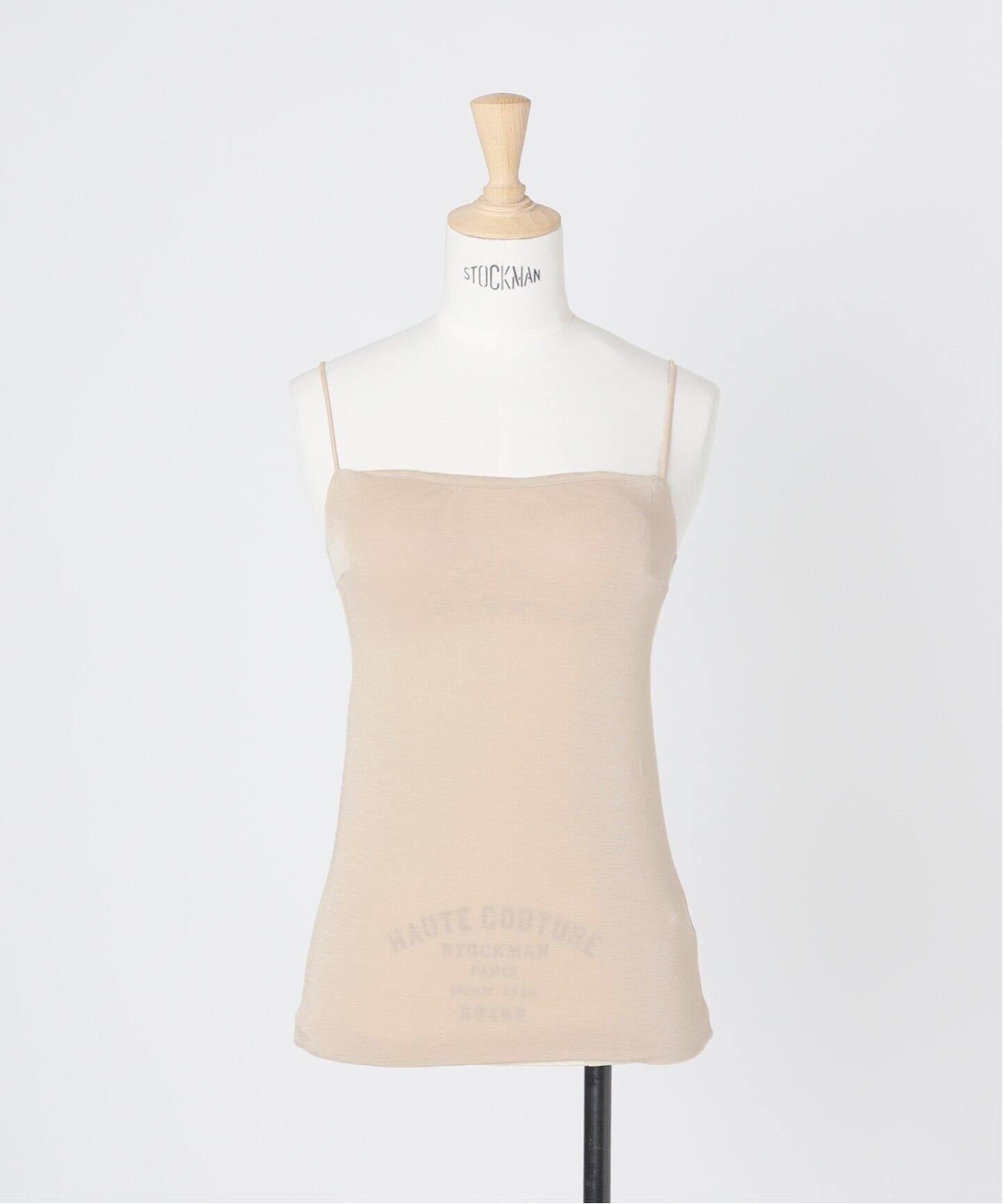 追加》【ACTIVE】Bamboo ストレッチキャミソール（ベージュ）（カップ