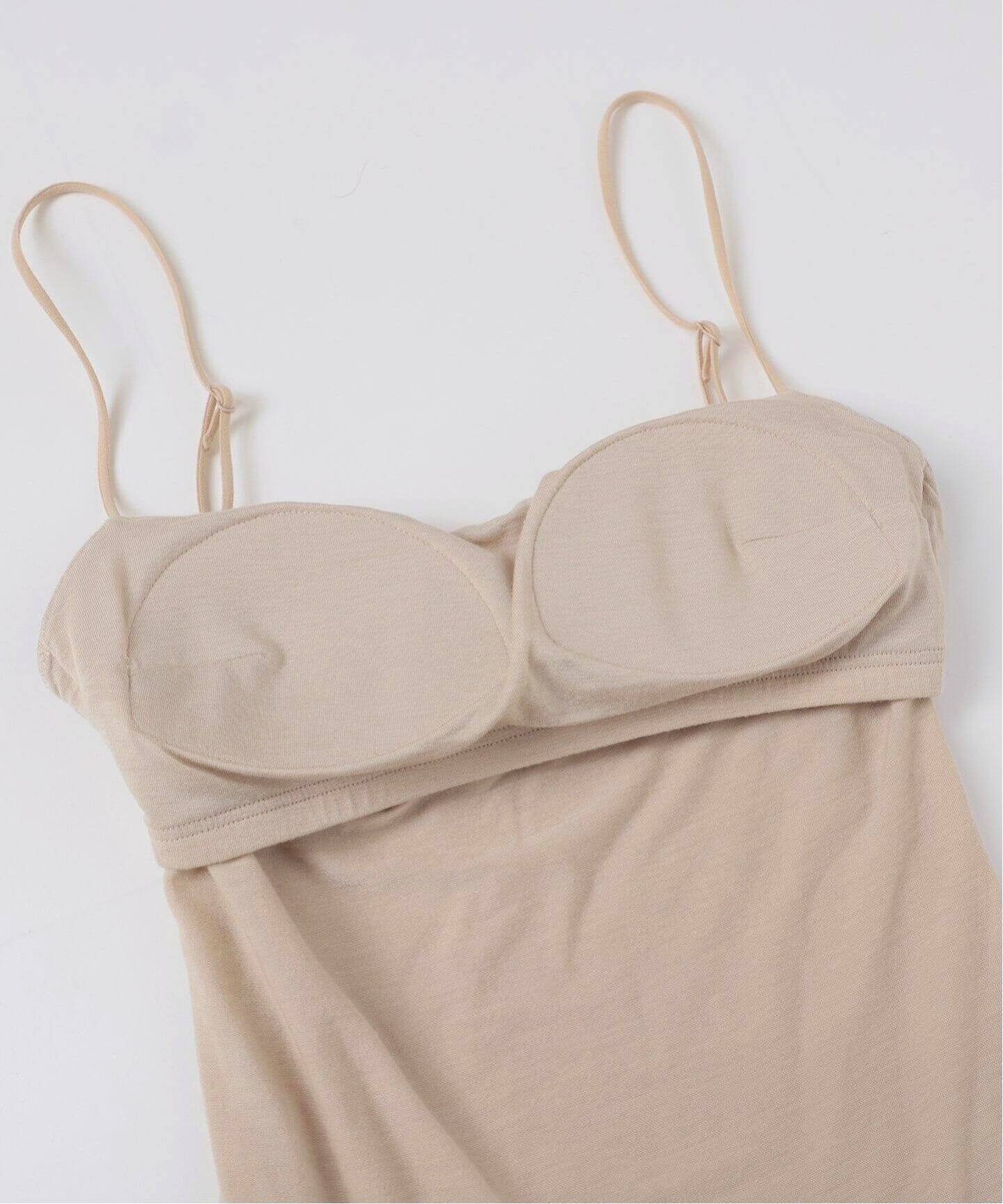 追加》【ACTIVE】Bamboo ストレッチキャミソール（ベージュ）（カップ