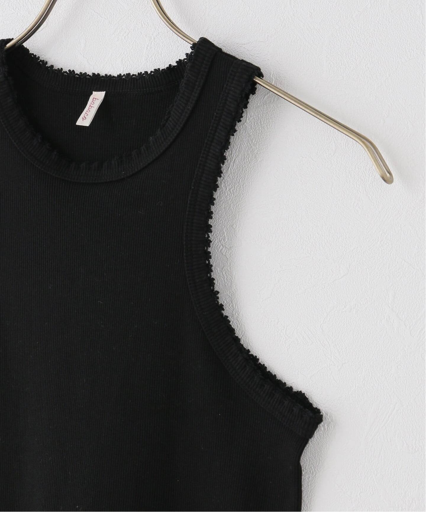 babaco/ババコ】Cotton/Silk Ribbed Tank Top w/Emb / BA01-CR83 