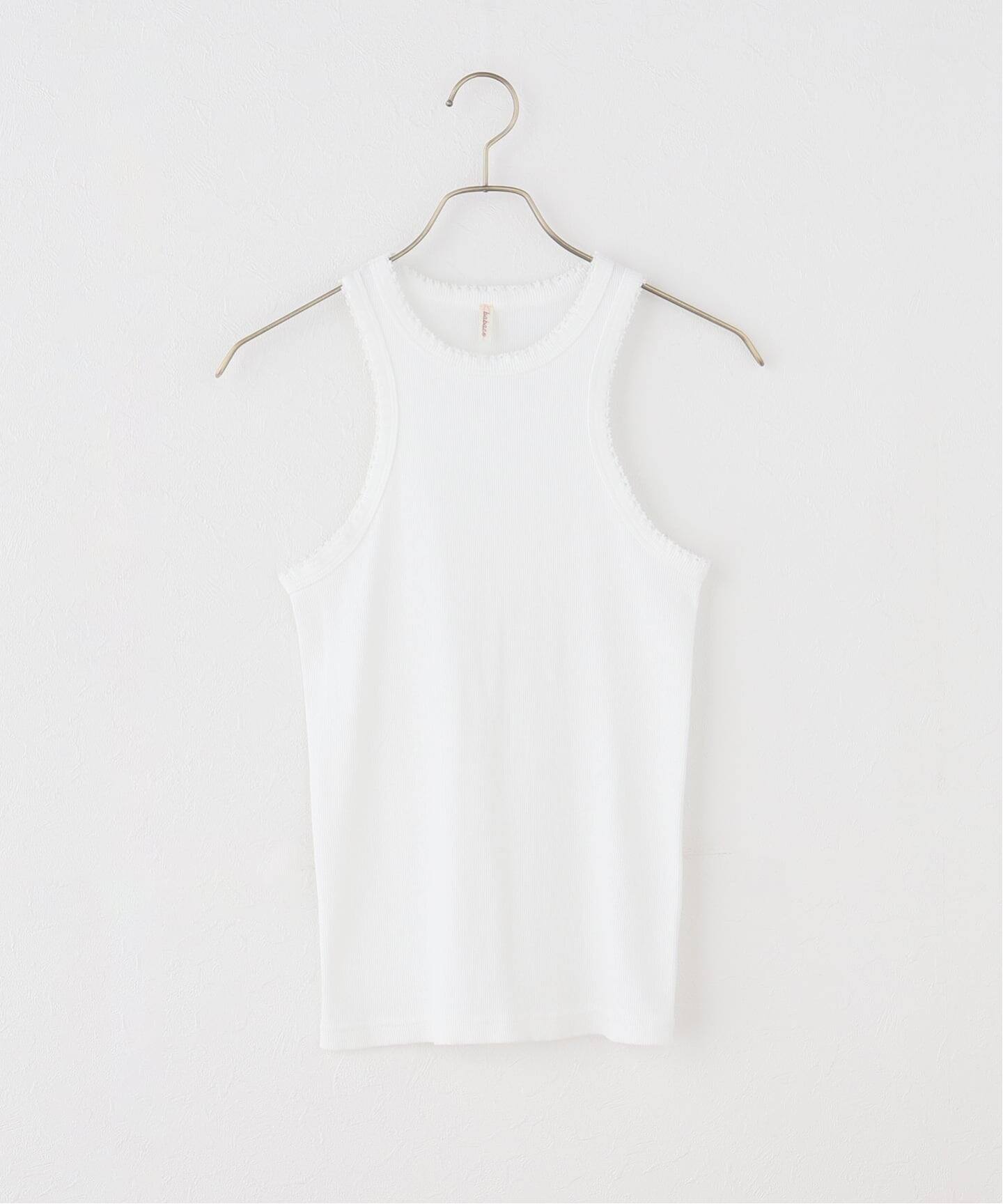 babaco/ババコ】Cotton/Silk Ribbed Tank Top w/Emb / BA01-CR83 