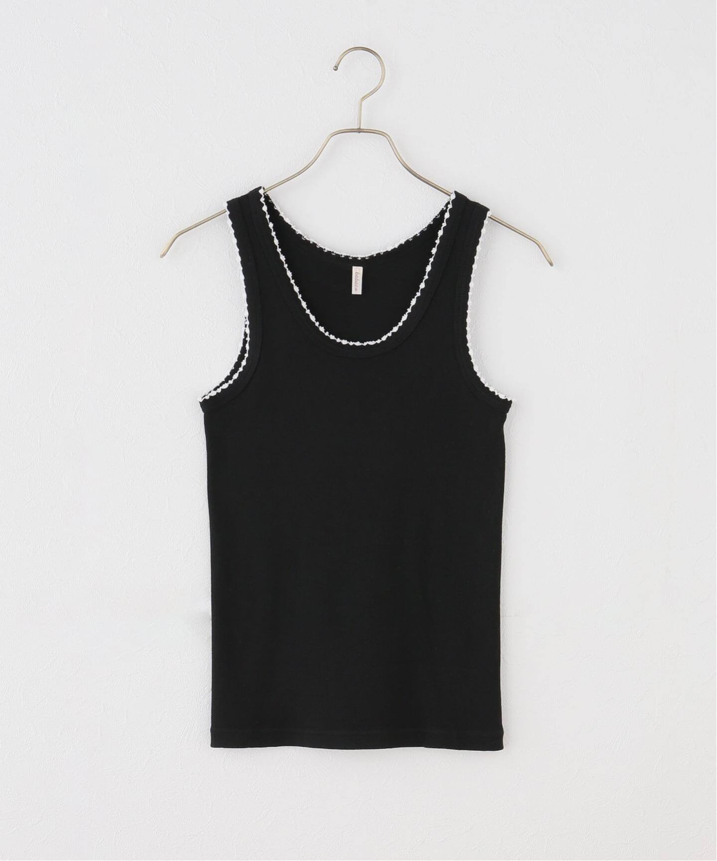 babaco/ババコ】Cotton/Silk RibbedBasicTank w/Emb / BA01-CR74