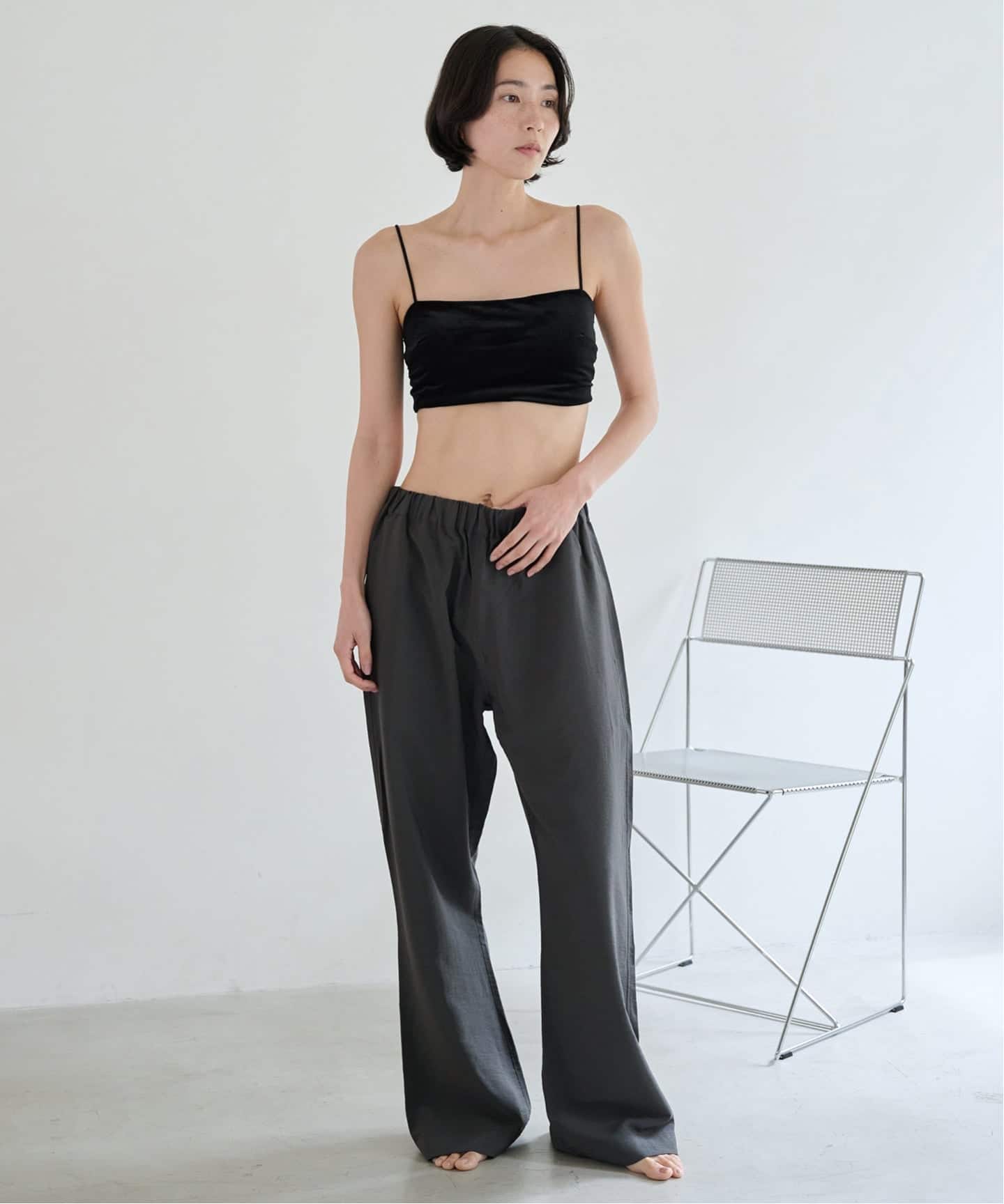 EMILY WEEK×FRAMEWORK バンドゥブラ　ブラック　38サイズ EMILY WEEK×FRAMeWORK ベロアバンドゥブラ（ブラ）｜EMILY WEEK