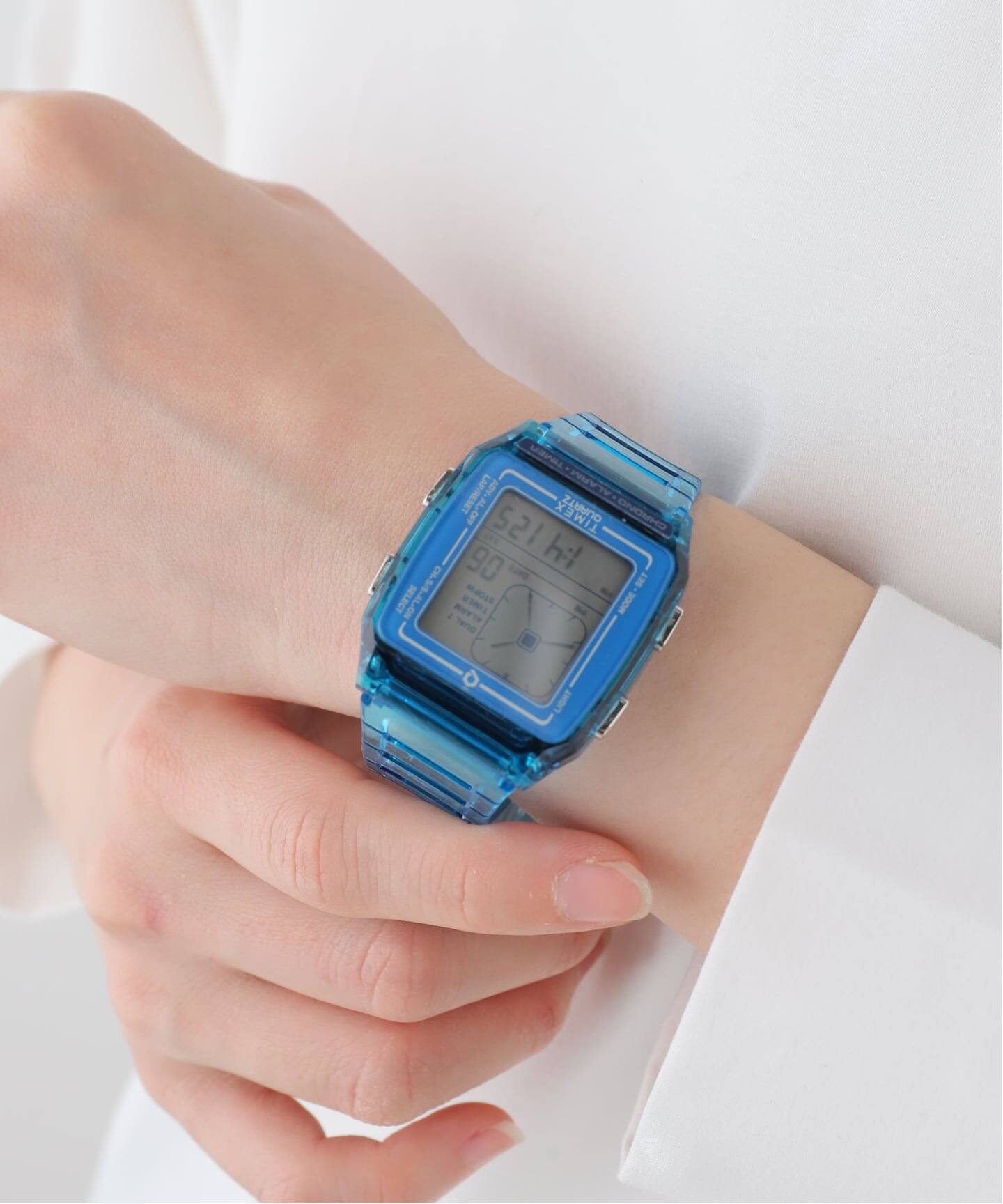 TIMEX Q LCA x-tw2w45100 Blue トランスパレント（新品）｜HIROB 