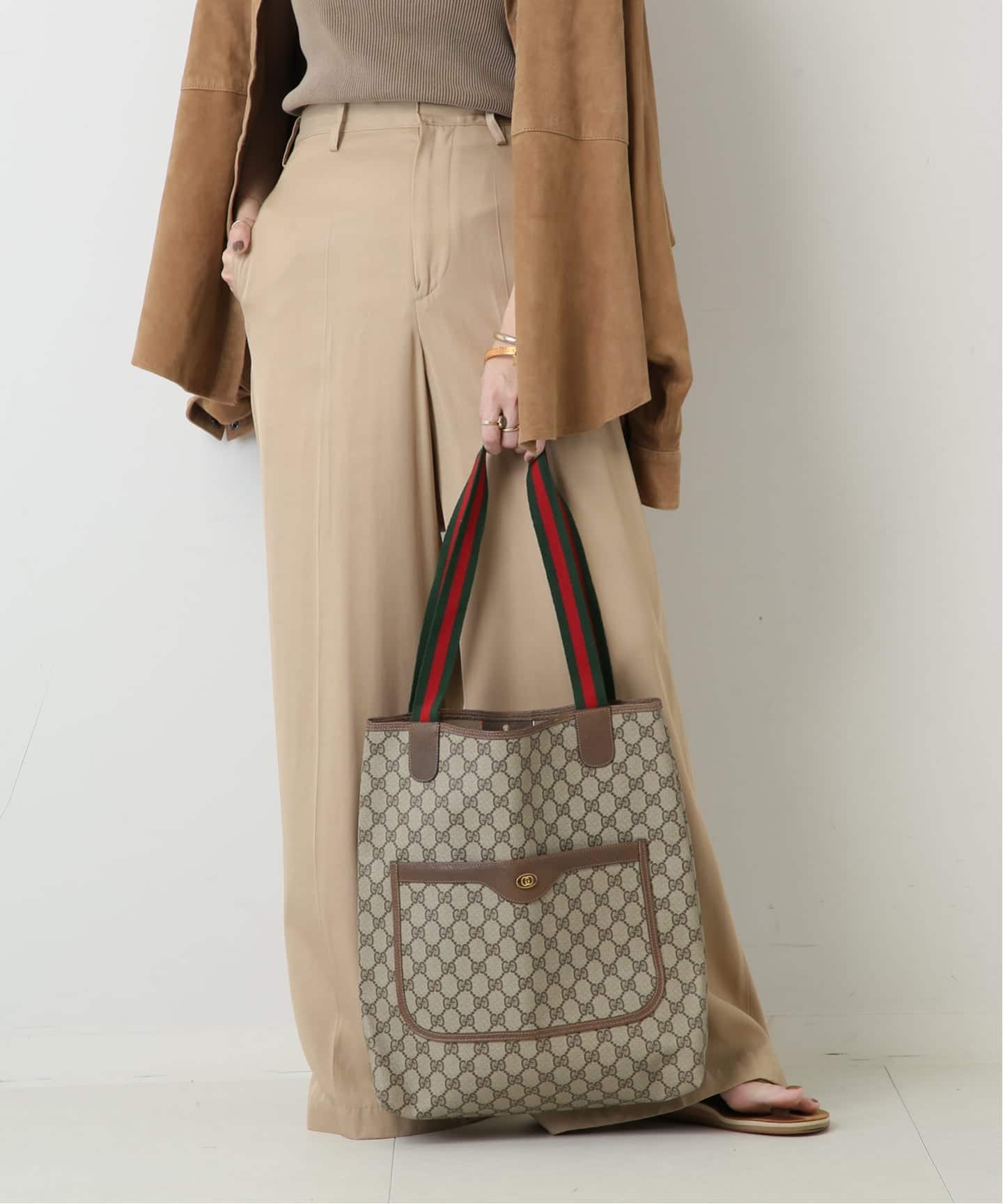 VINTAGE GUCCI/グッチ】トートバッグ gg web（トートバッグ