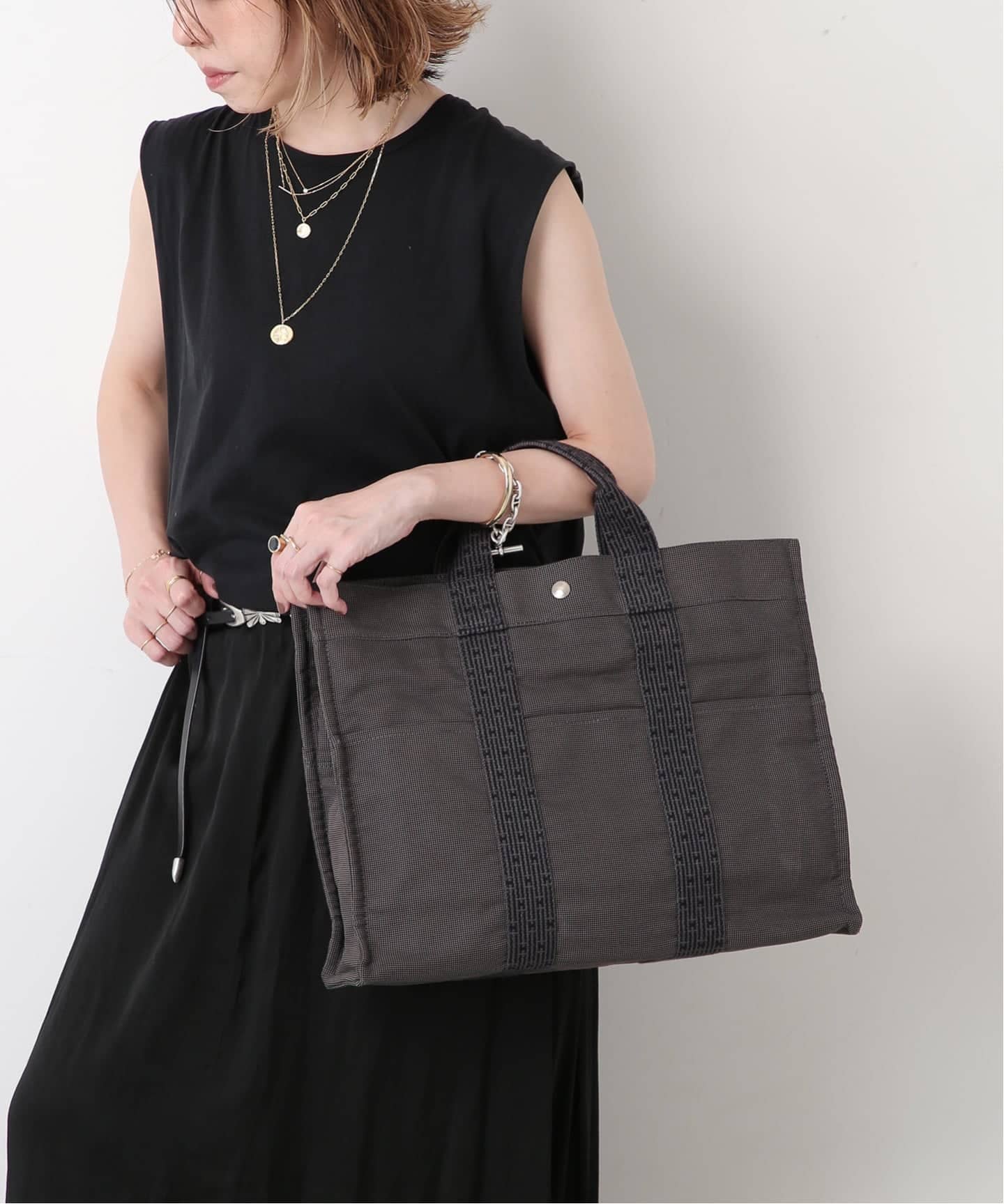 VINTAGE HERMES/エルメス】Her line tote mm(トートバッグ VINTAGE HERMES/エルメス】Her line tote mm(トートバッグ