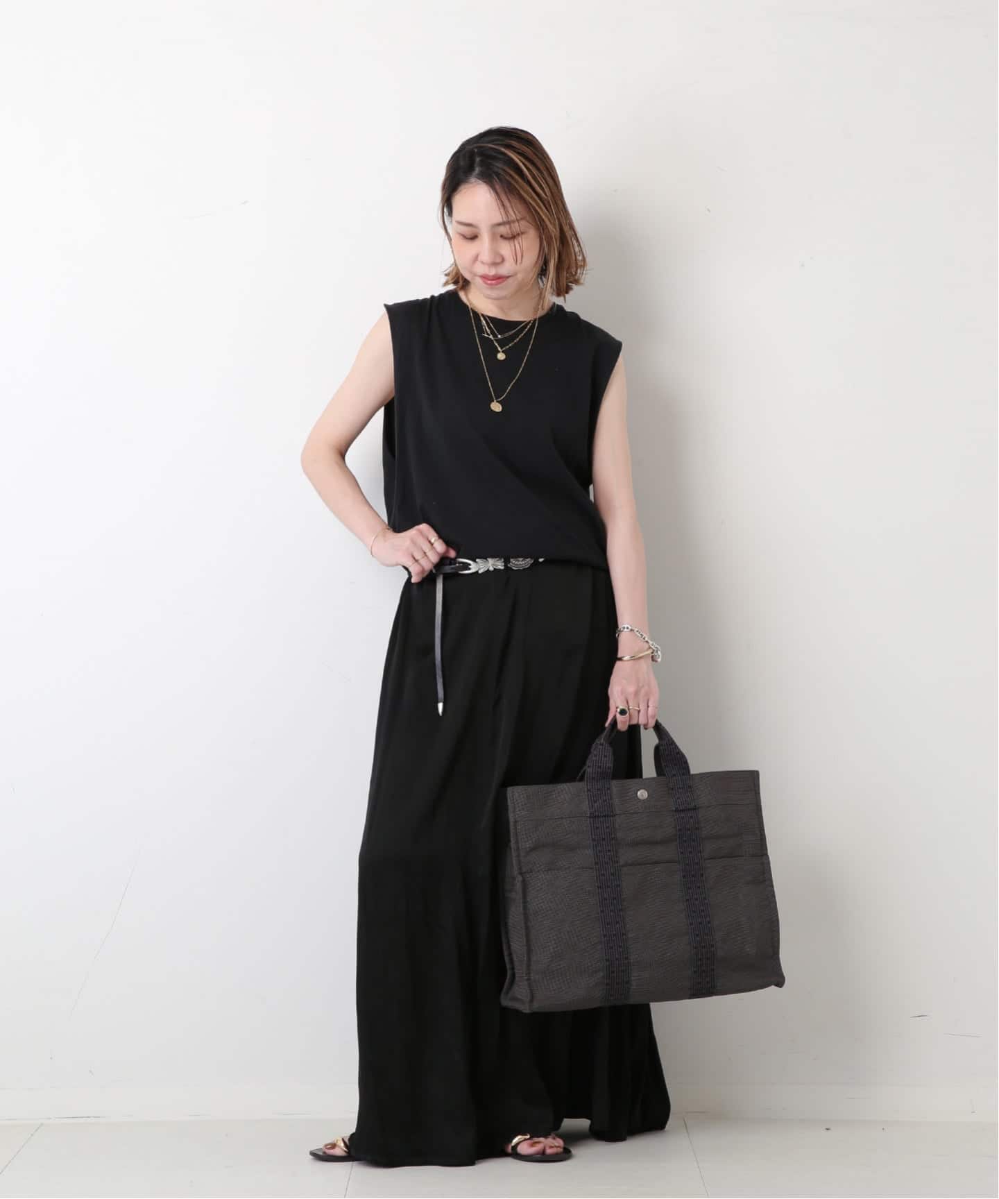 VINTAGE HERMES/エルメス】Her line tote mm（トートバッグ