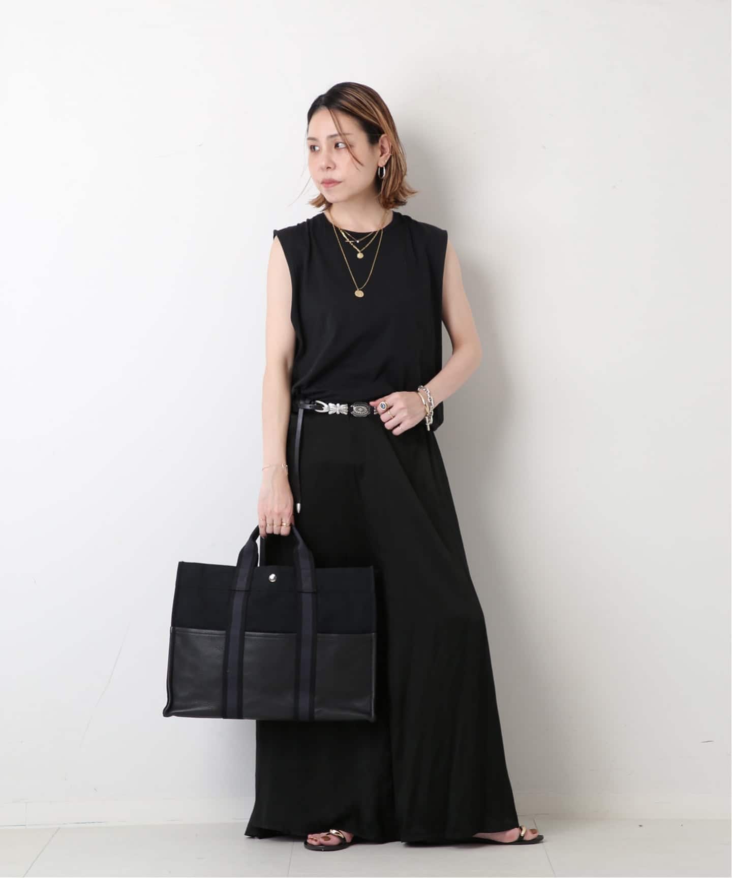 VINTAGE HERMES/エルメス】Fourre tout tote mm half leather（トート