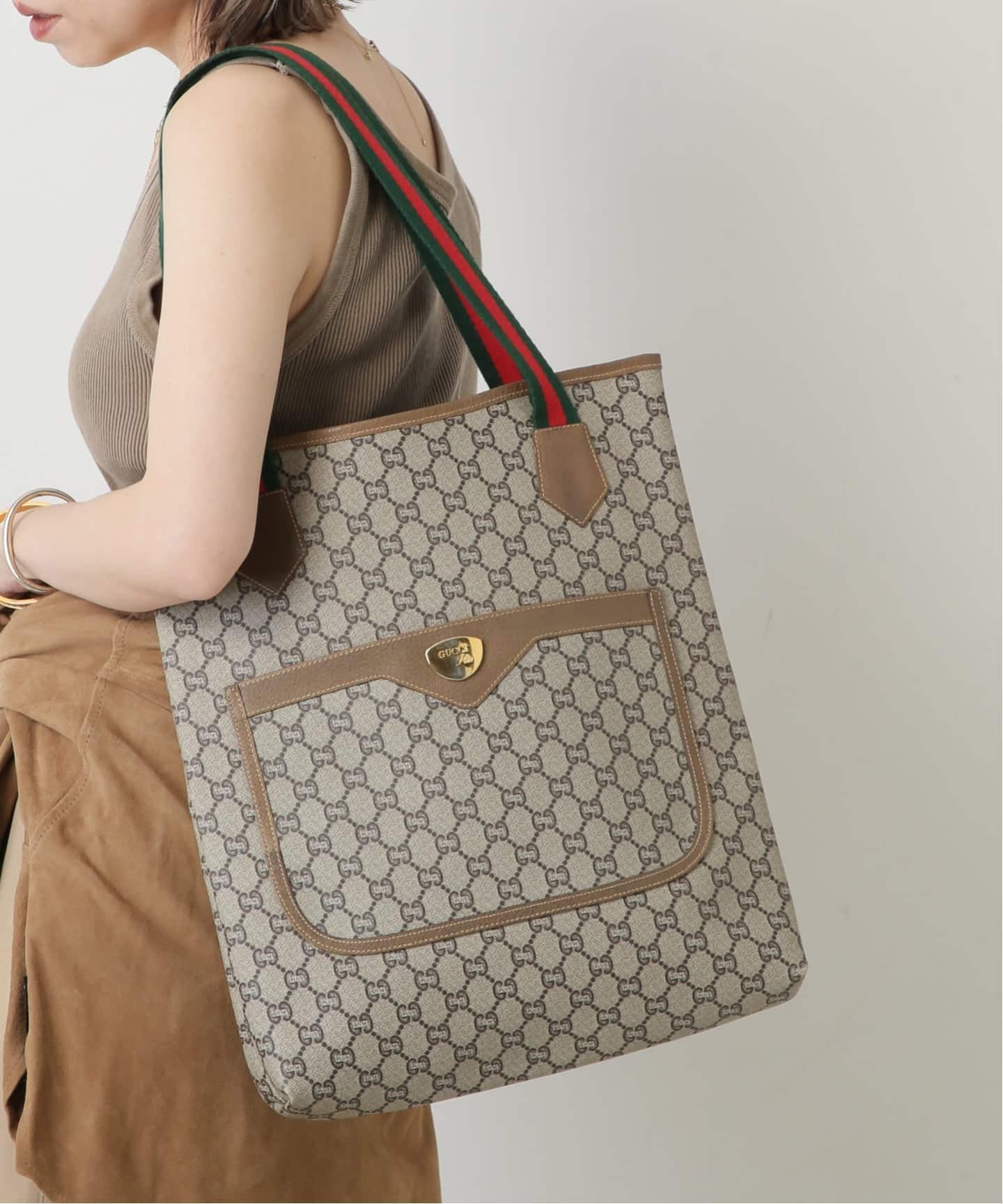 VINTAGE GUCCI Plus/グッチ プラス】トートバッグ gg web（トート