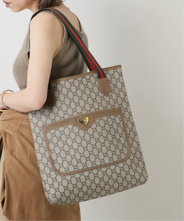 VINTAGE GUCCI Plus/グッチ プラス】トートバッグ gg web（トート 