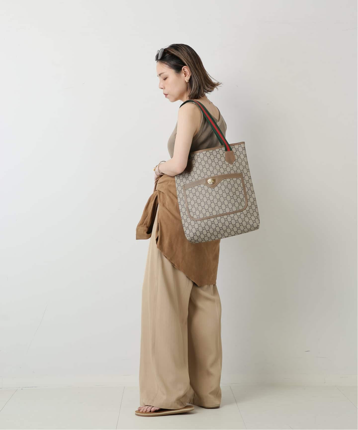 VINTAGE GUCCI Plus/グッチ プラス】トートバッグ gg web（トート
