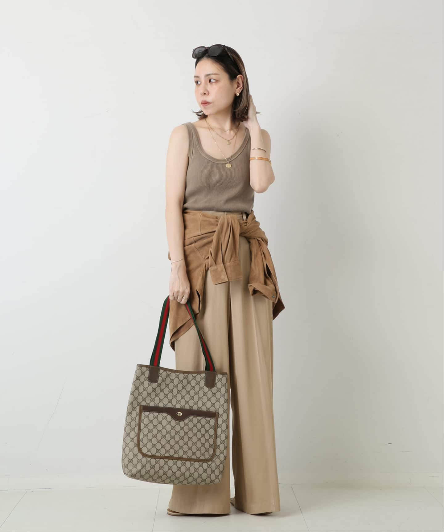 VINTAGE GUCCI/グッチ】トートバッグ gg web（トートバッグ