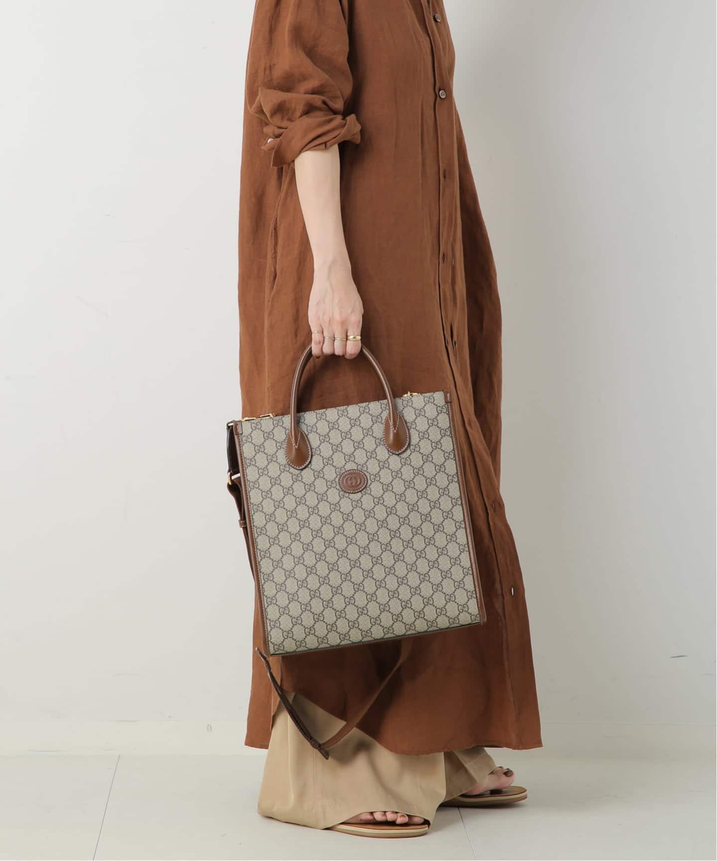 極美品 GUCCI GG柄 2WAY トートバッグ VINTAGE GUCCI/グッチ】Interlocking g トートバッグ 2way（トート