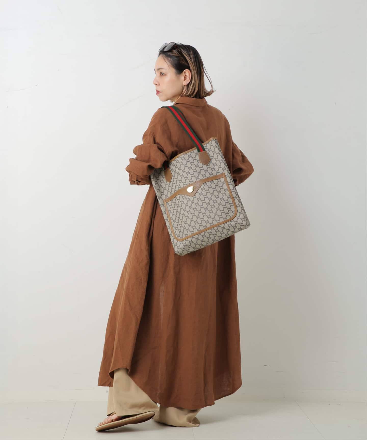 VINTAGE GUCCI Plus/グッチ プラス】トートバッグ gg web（トート