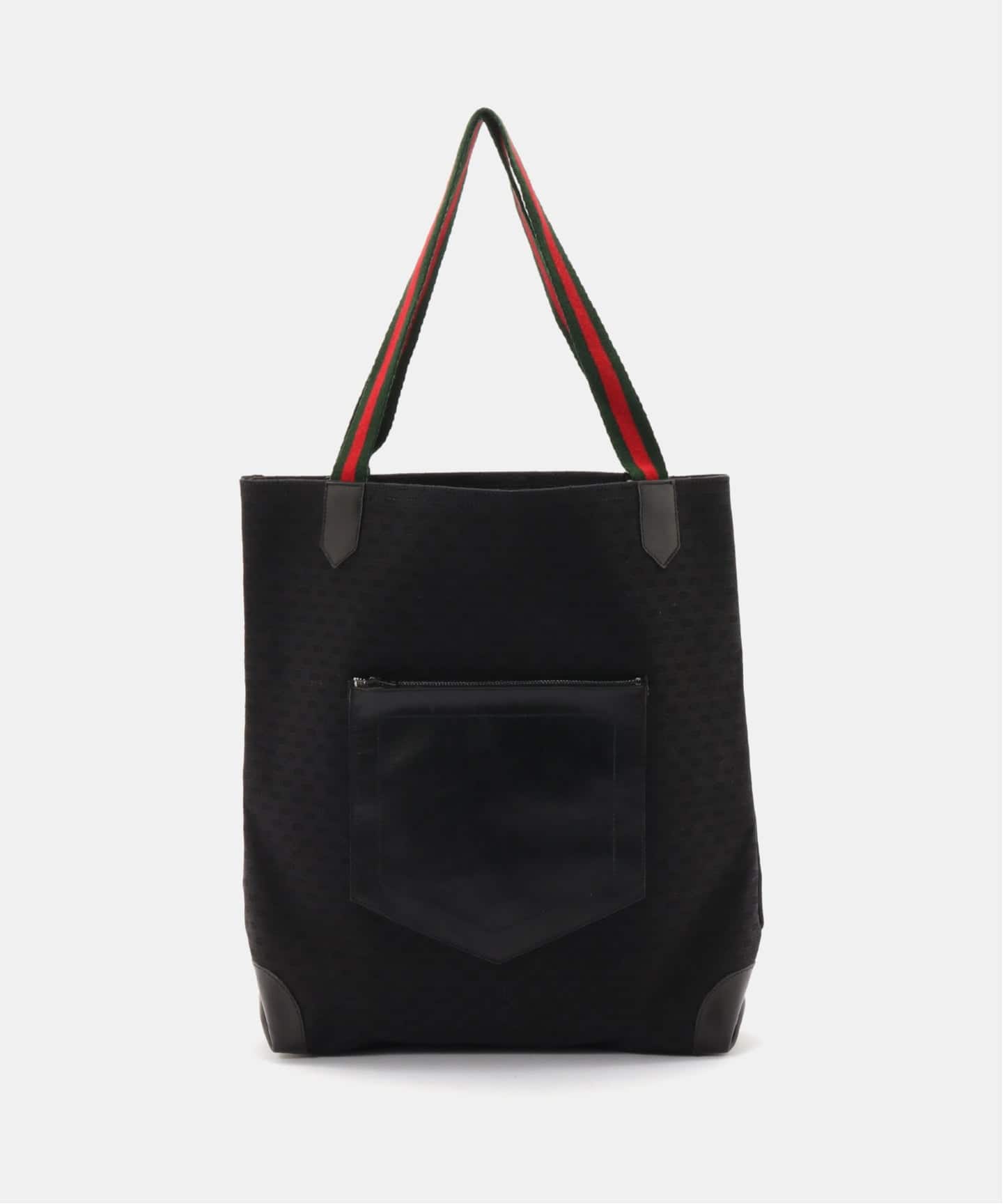 GUCCI グッチ トートバッグ ヴィンテージ ブラック レザー 内側レッド 黒 VINTAGE GUCCI/グッチ】トートバッグ micro gg web（トートバッグ