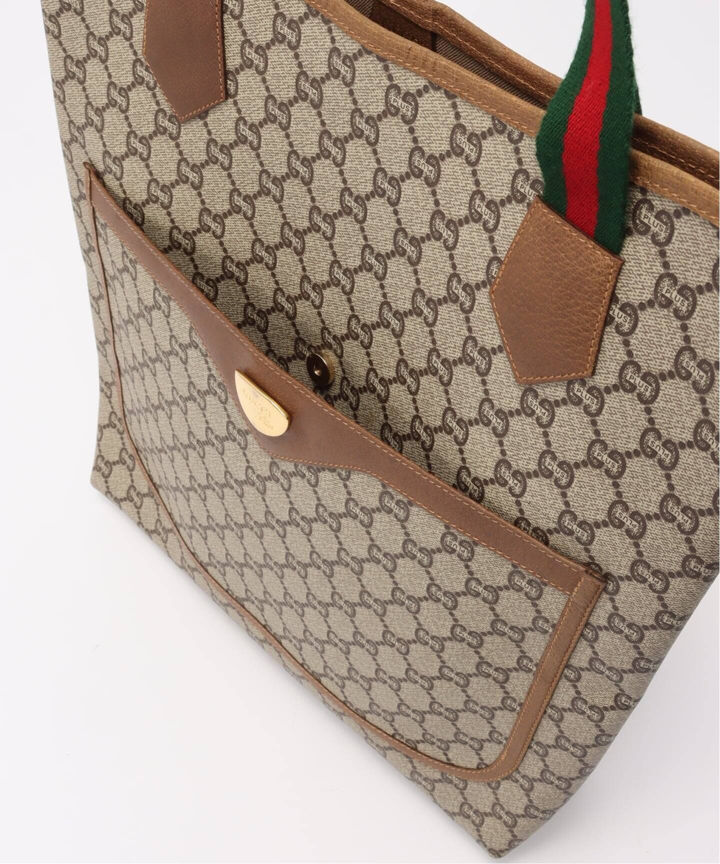VINTAGE GUCCI Plus/グッチ プラス】トートバッグ gg plus web（トート
